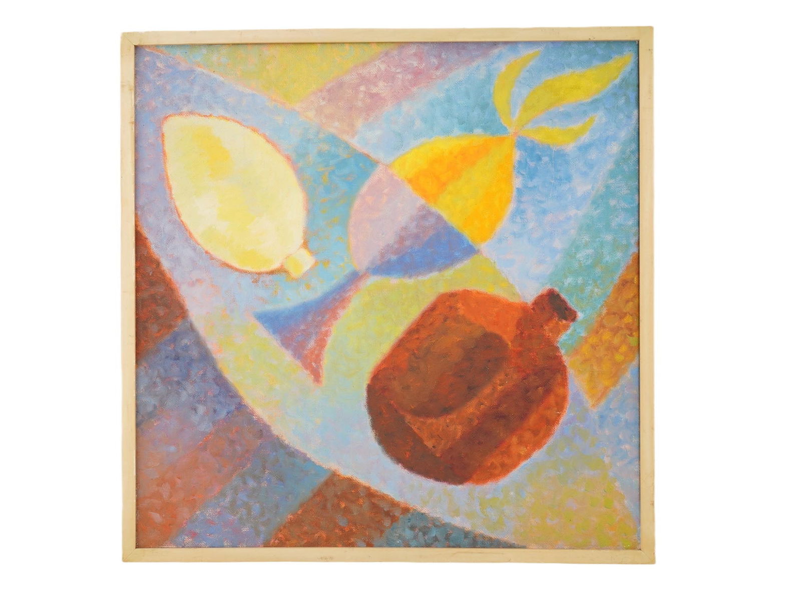 RUSSIAN STILL LIFE OIL PAINTING BY GENNADY ZUBKOV: Gennady Gerasimovich Zubkov, Russian, 1940 to 2021, an oil painting on canvas, Still life with a Sense of Sphericity. Signed, titled, dated 1982 to 1989, and inscribed, on the backside. Framed. Proven