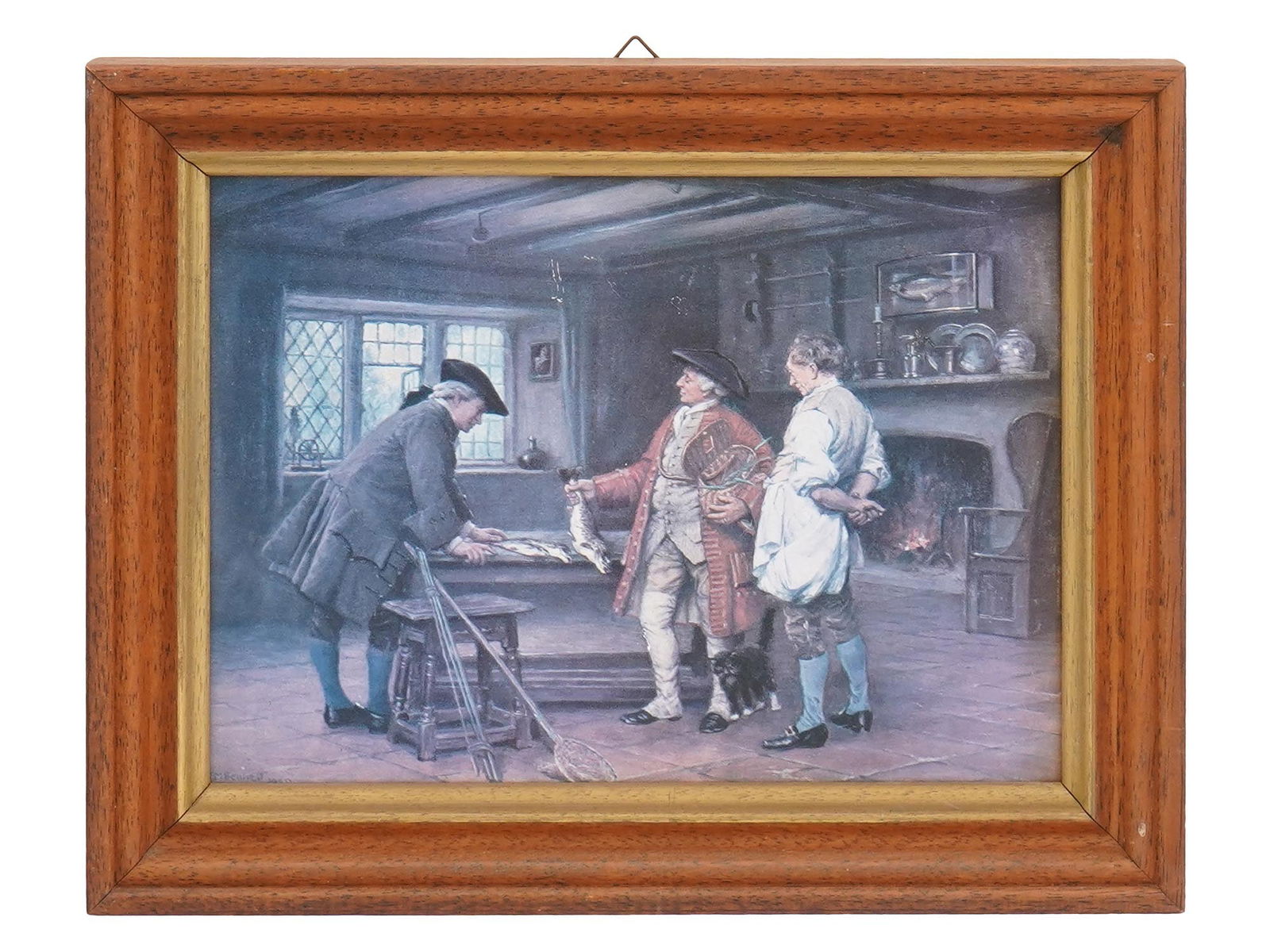 VINTAGE GENRE PRINT AFTER FRANK MOSS BENNETT PAINTING (1 of 4)