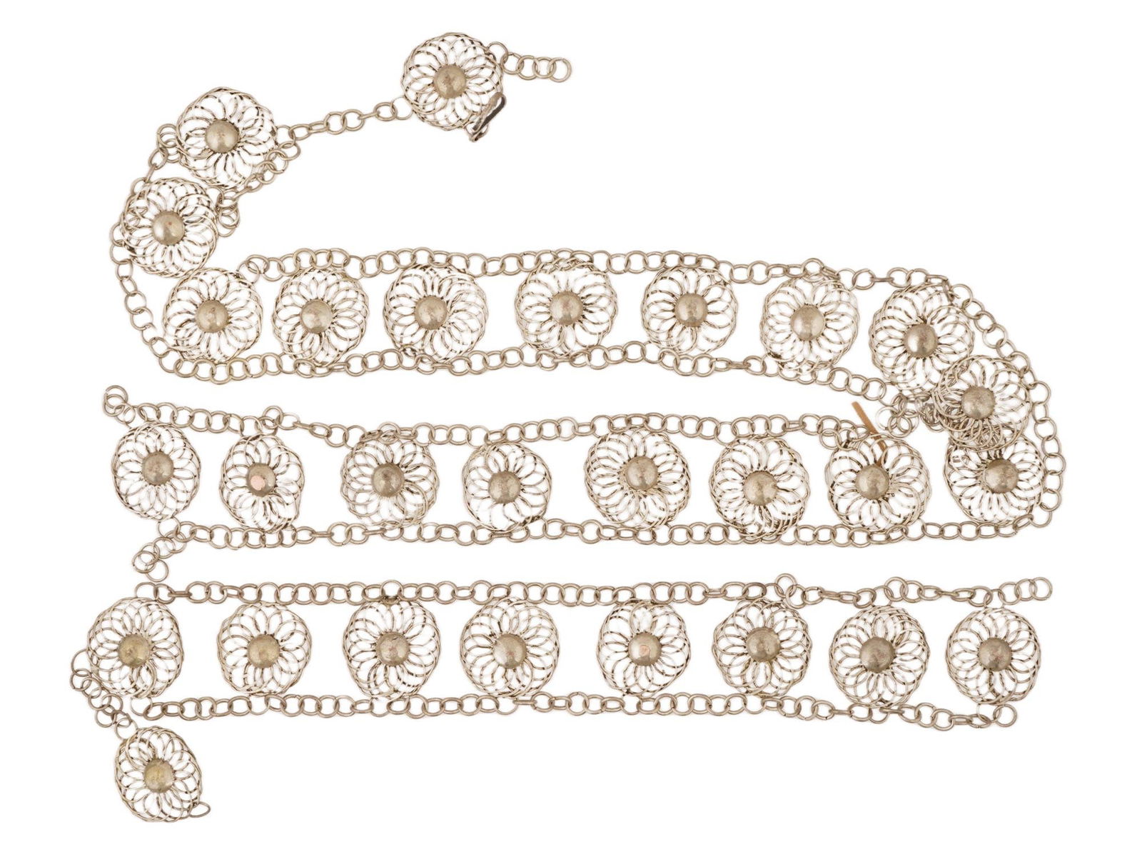 VINTAGE COSTUME JEWELRY FILIGREE DRESS BELT (1 of 7)