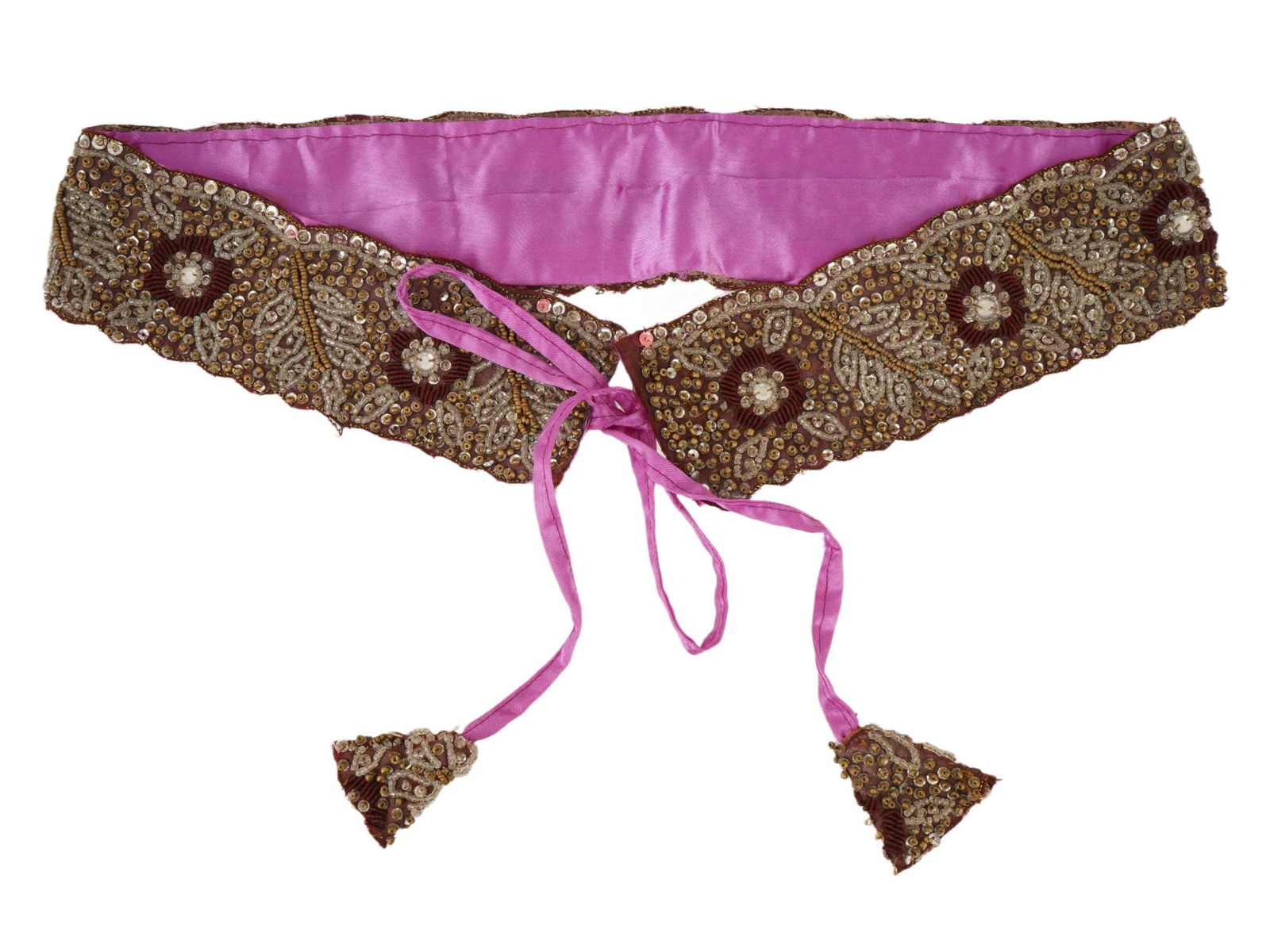 SOLITAIRE BY RAVI KHOSLA BEADED FABRIC BELT (1 of 9)