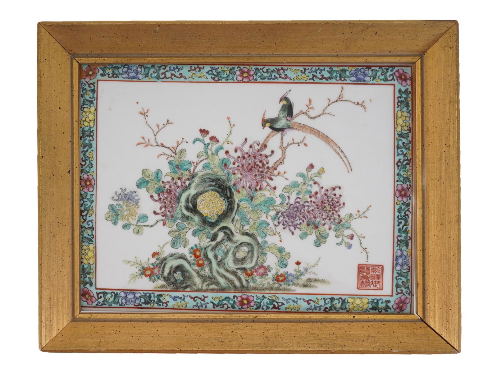 CHINESE HAND PAINTED PORCELAIN HUANYAO WALL PLAQUE (1 of 4)