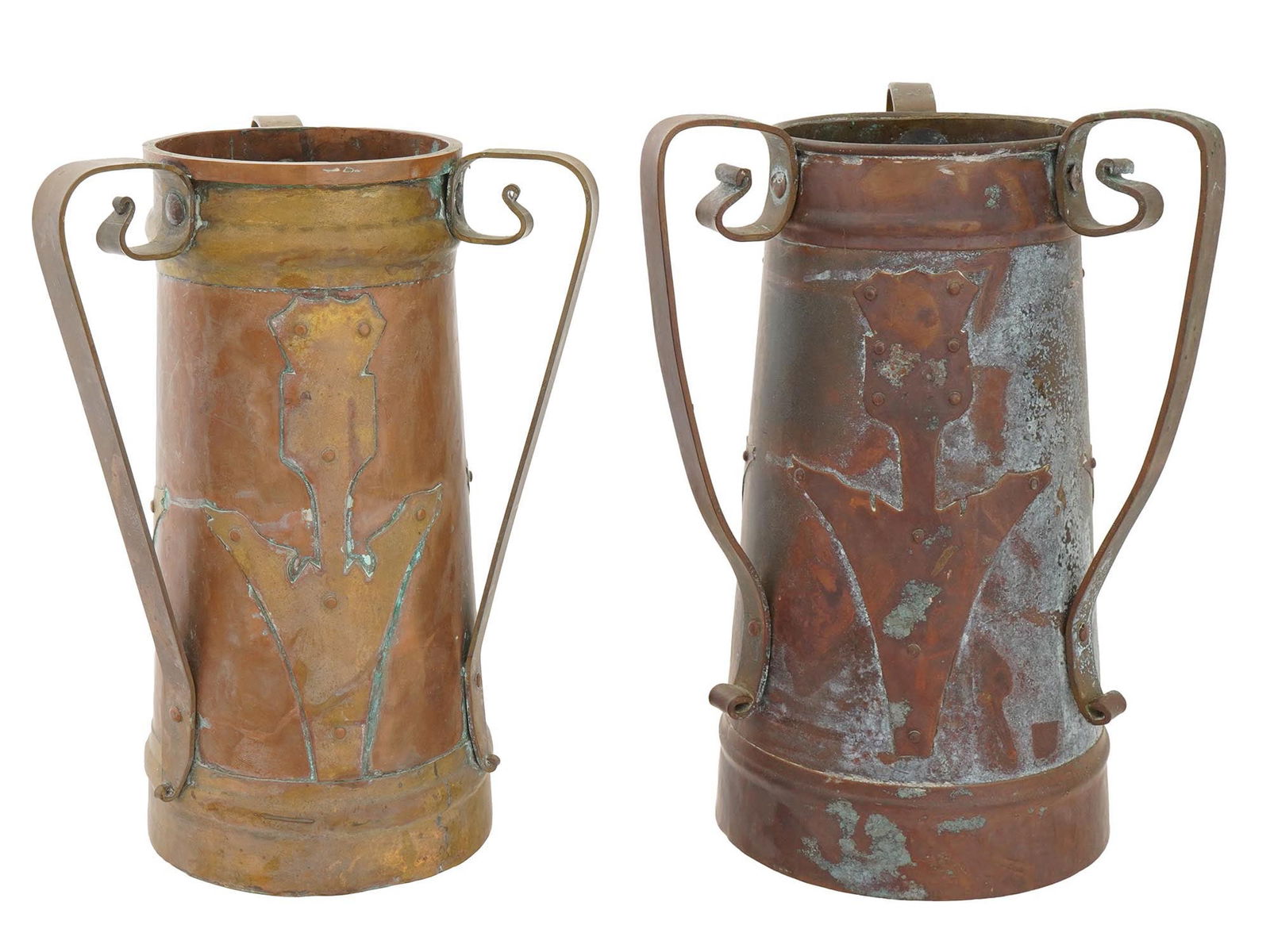 IMPERIAL RUSSIAN ARTS AND CRAFTS COPPER BRASS VASES (1 of 8)