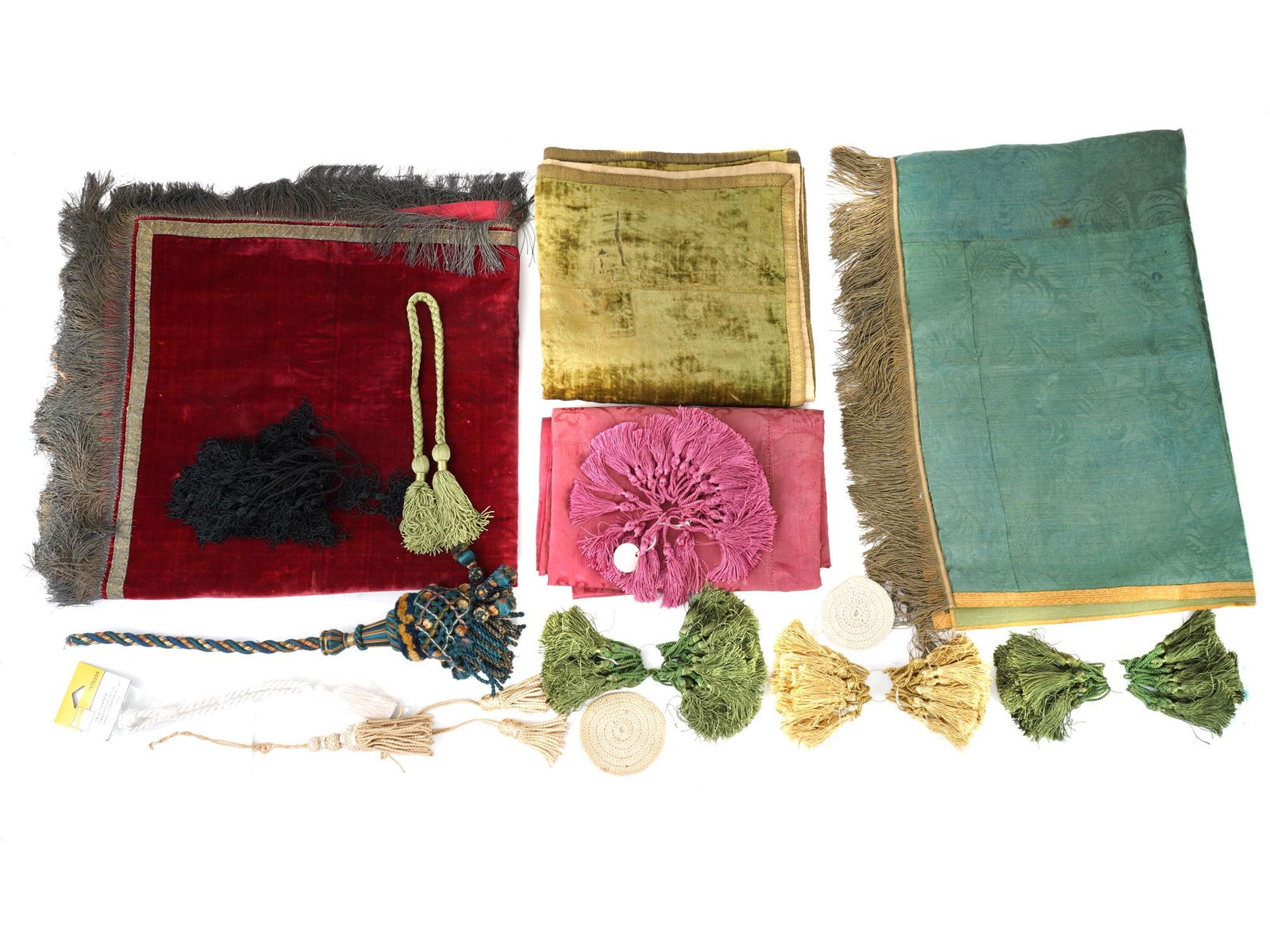 COLLECTION OF VARIOUS ANTIQUE TEXTILES AND TASSELS (1 of 13)