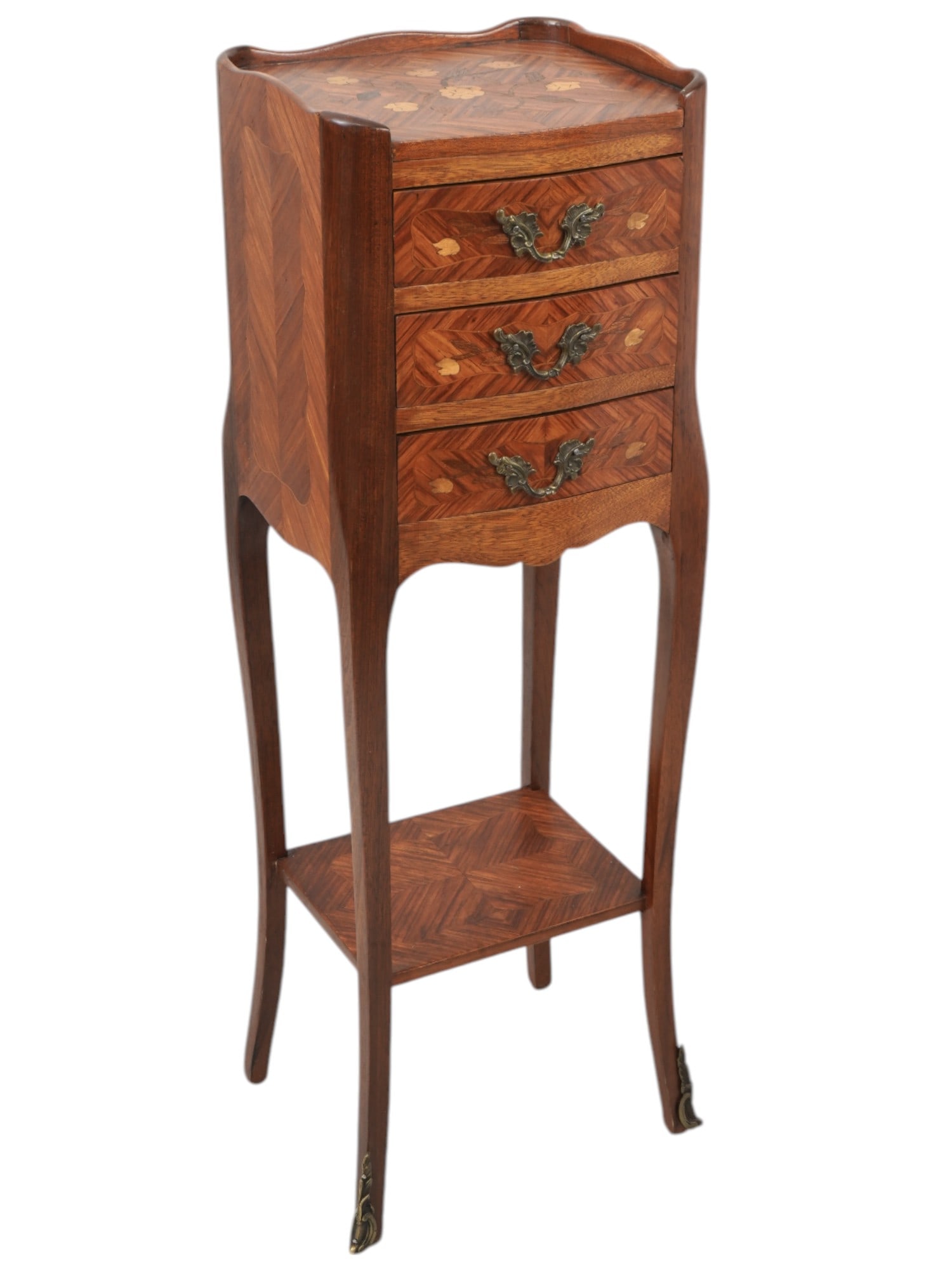 ANTIQUE FRENCH LOUIS XV STYLE MARQUETRY SIDE TABLE (1 of 10)