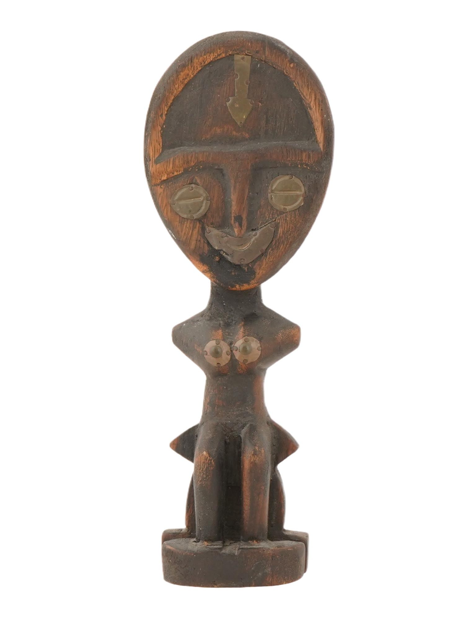 AFRICAN CARVED WOODEN AKUABA FERTILITY DOLL FIGURE (1 of 6)