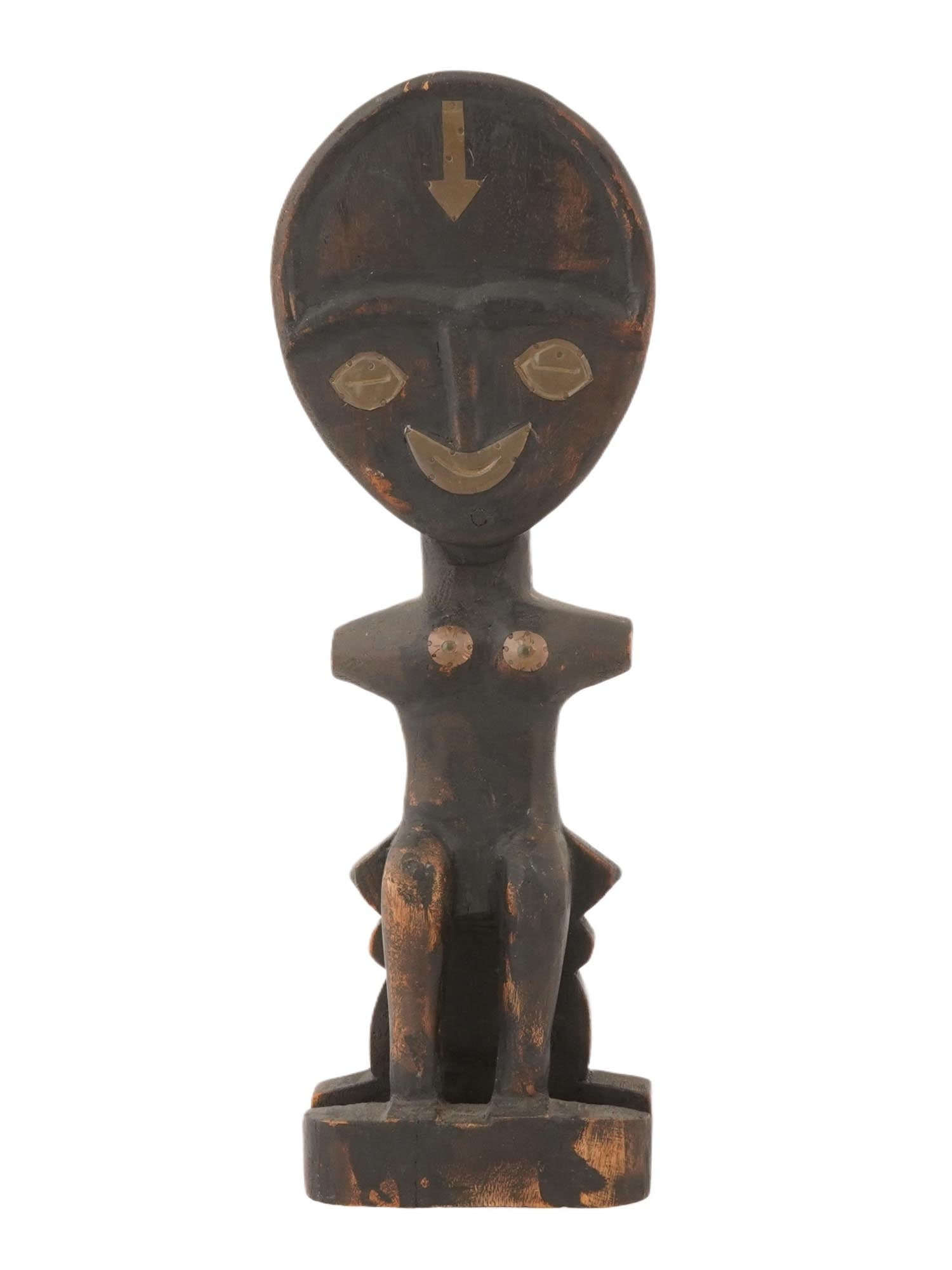 AFRICAN CARVED WOODEN AKUABA FERTILITY DOLL FIGURE (1 of 6)