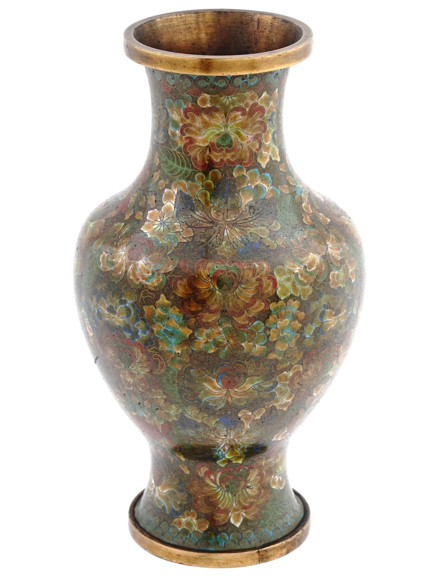 VINTAGE CHINESE CLOISONNE ENAMEL FLOWER VASE (1 of 4)