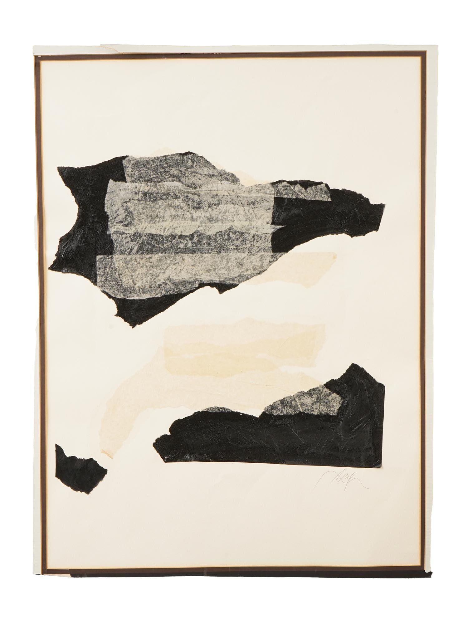 MODERNIST MIXED MEDIA COLLAGE ARTWORK SIGNED HANS ARP (1 of 4)