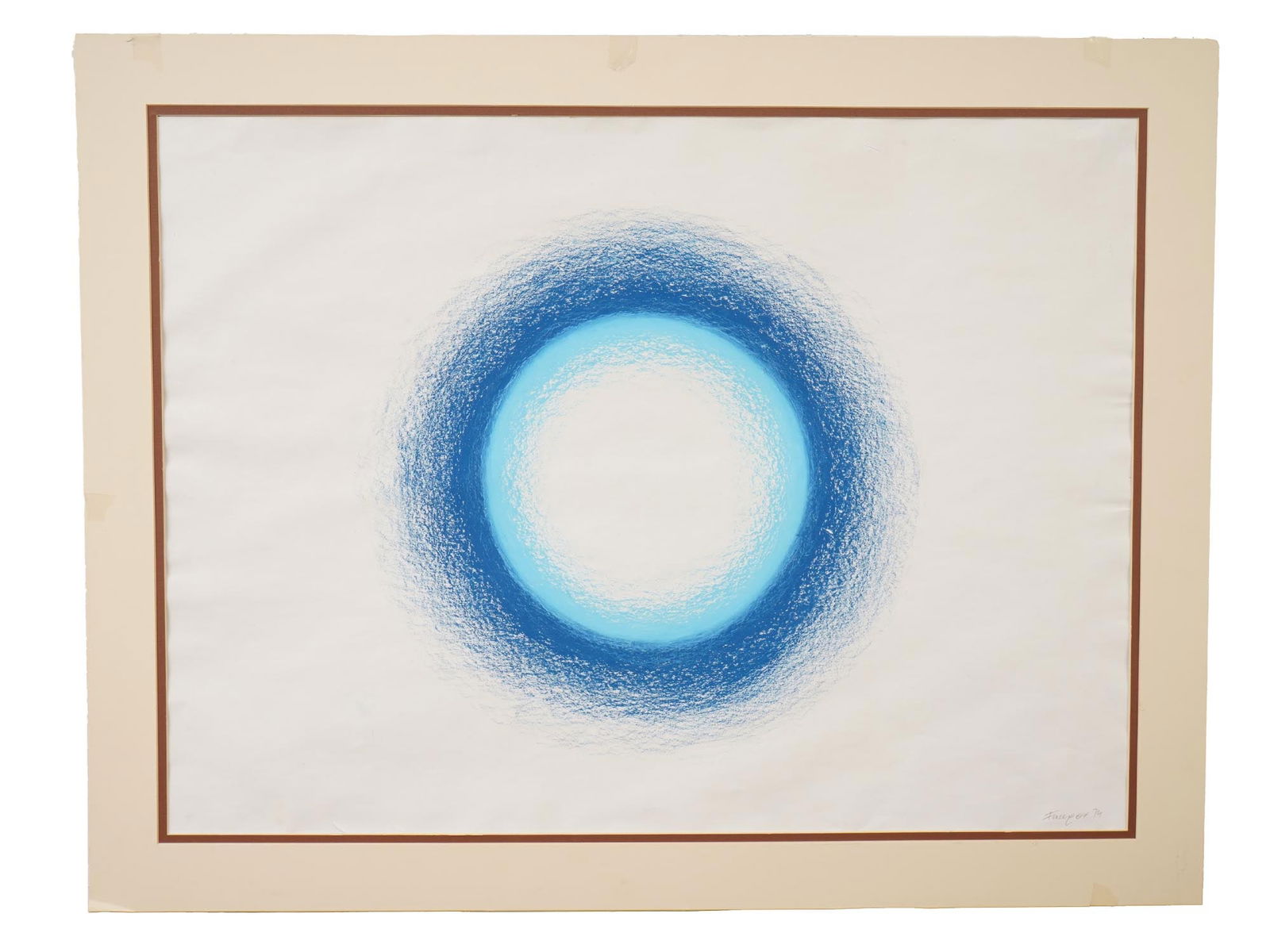 MODERNIST EUROPEAN ABSTRACT PASTEL PAINTING SIGNED (1 of 4)