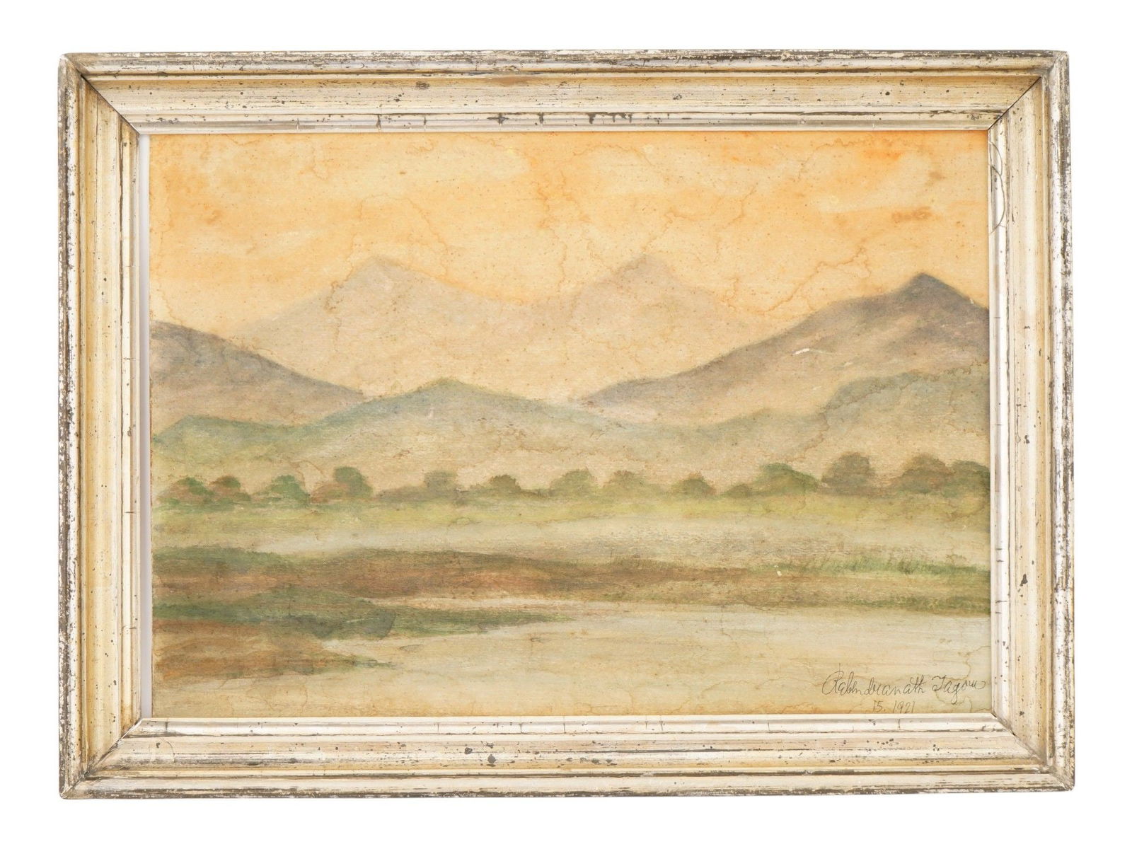 WATERCOLOR PAINTING SIGNED RABINDRANATH TAGORE (1 of 4)