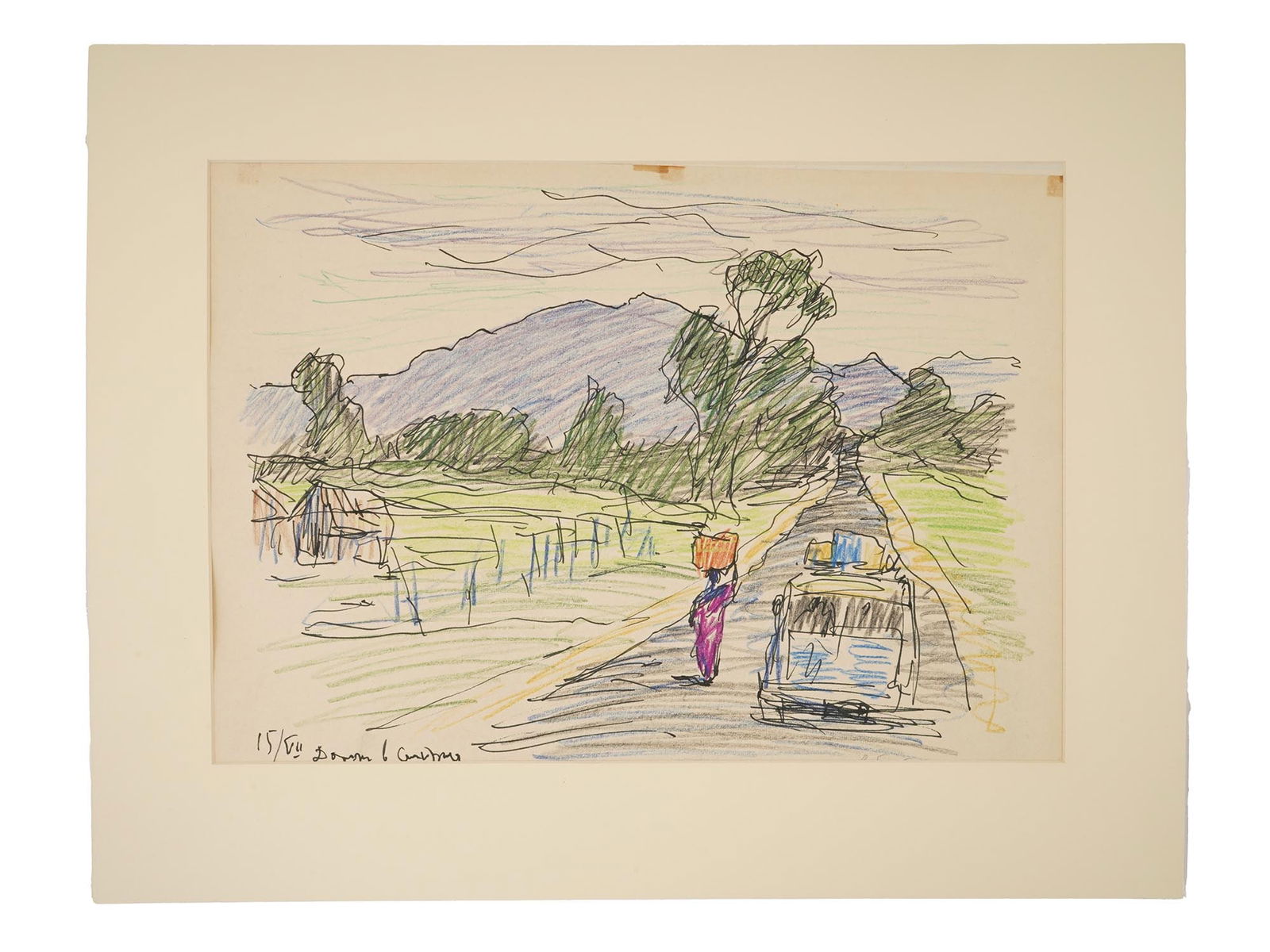 RUSSIAN MIXED MEDIA PAINTING SIGNED OREST BETEKHTIN (1 of 4)