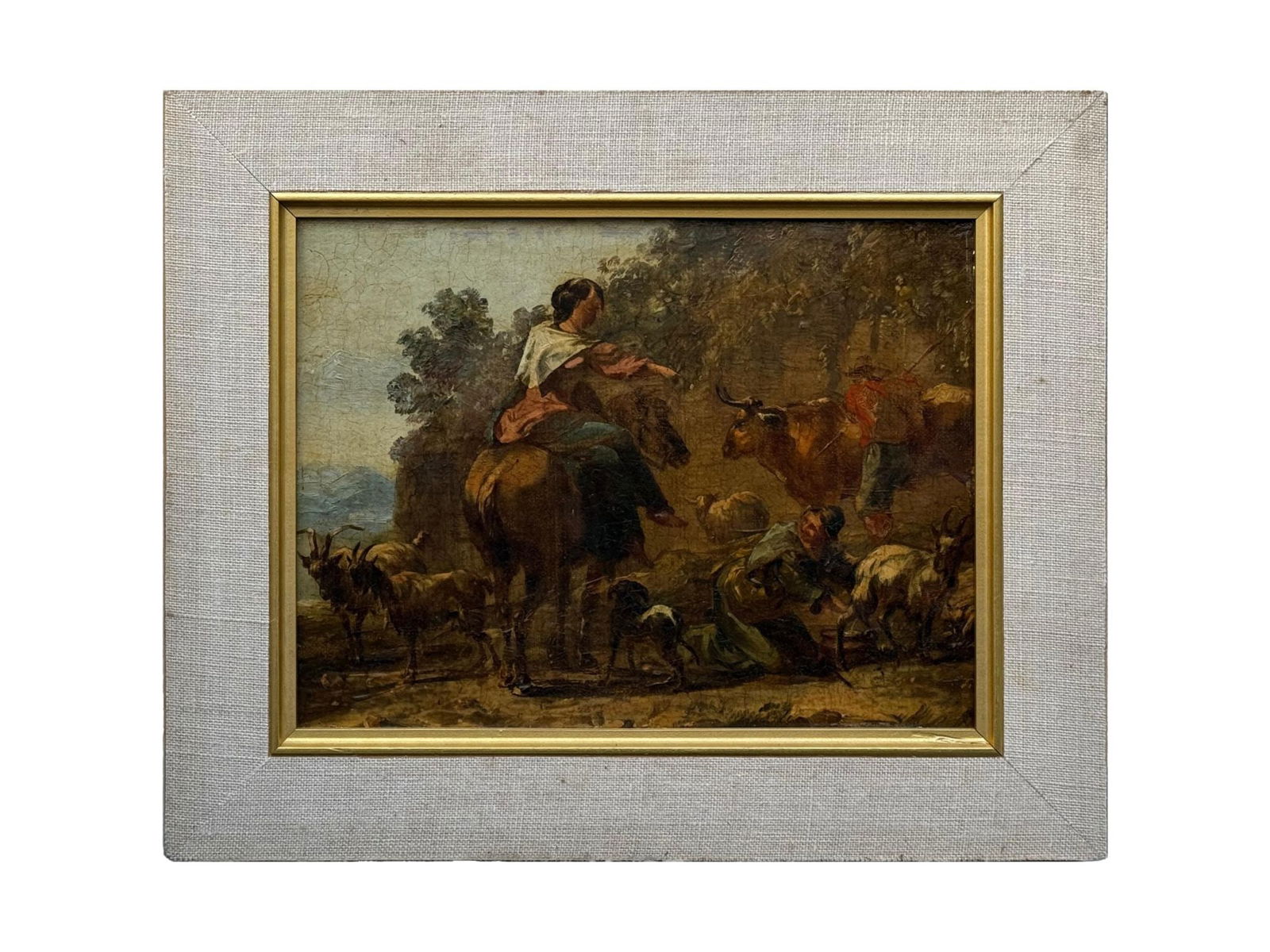 ANTIQUE 19TH C CONTINENTAL SCHOOL OIL PAINTING (1 of 2)