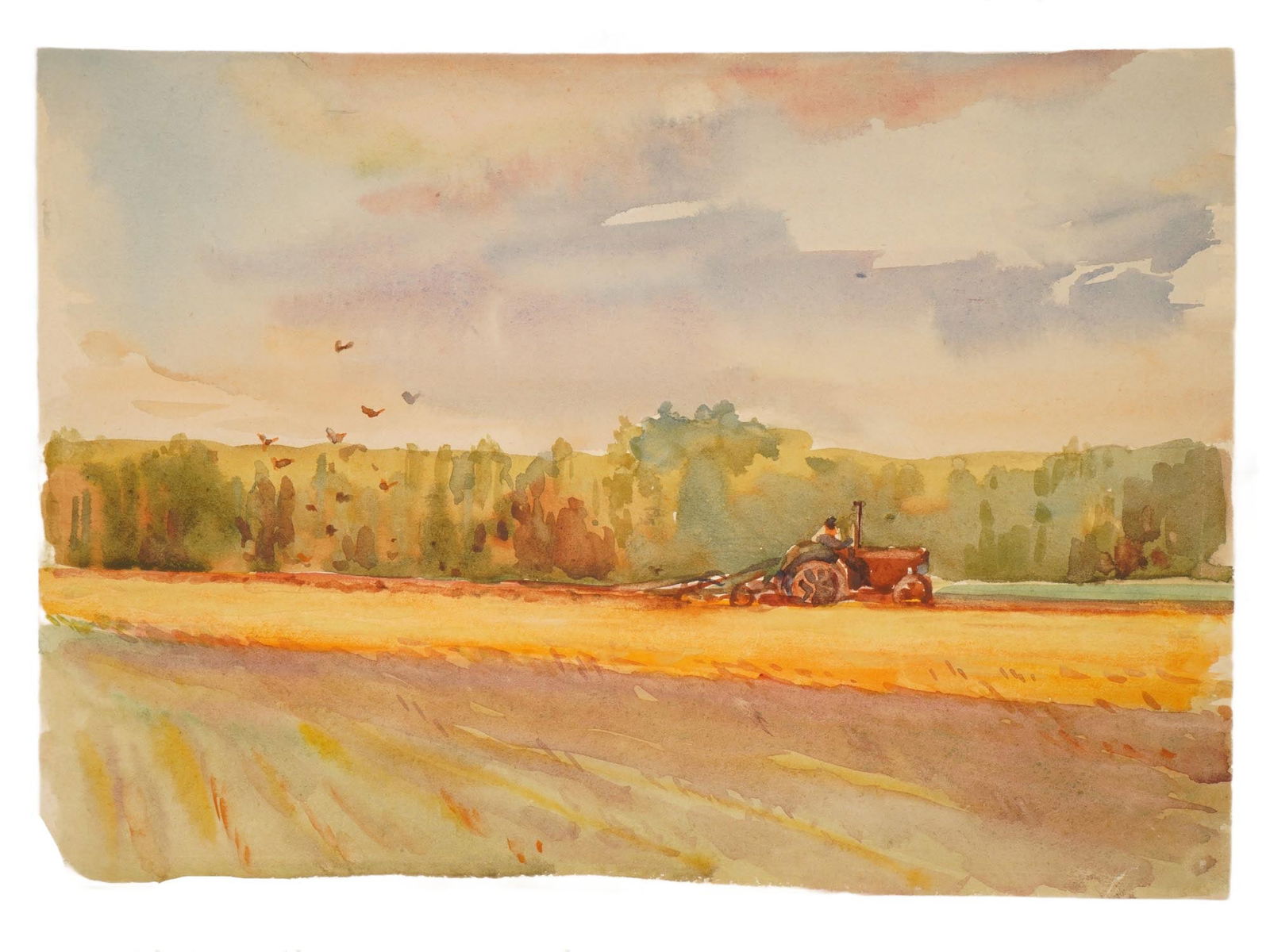 SIGNED OLGA DEINEKO RUSSIAN SOVIET WATERCOLOR PAINTING (1 of 4)