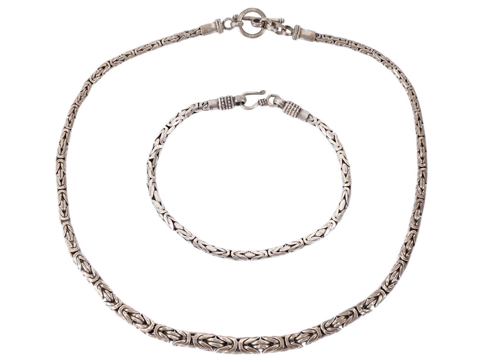 VINTAGE STERLING SILVER NECKLACE AND BRACELET SET (1 of 4)