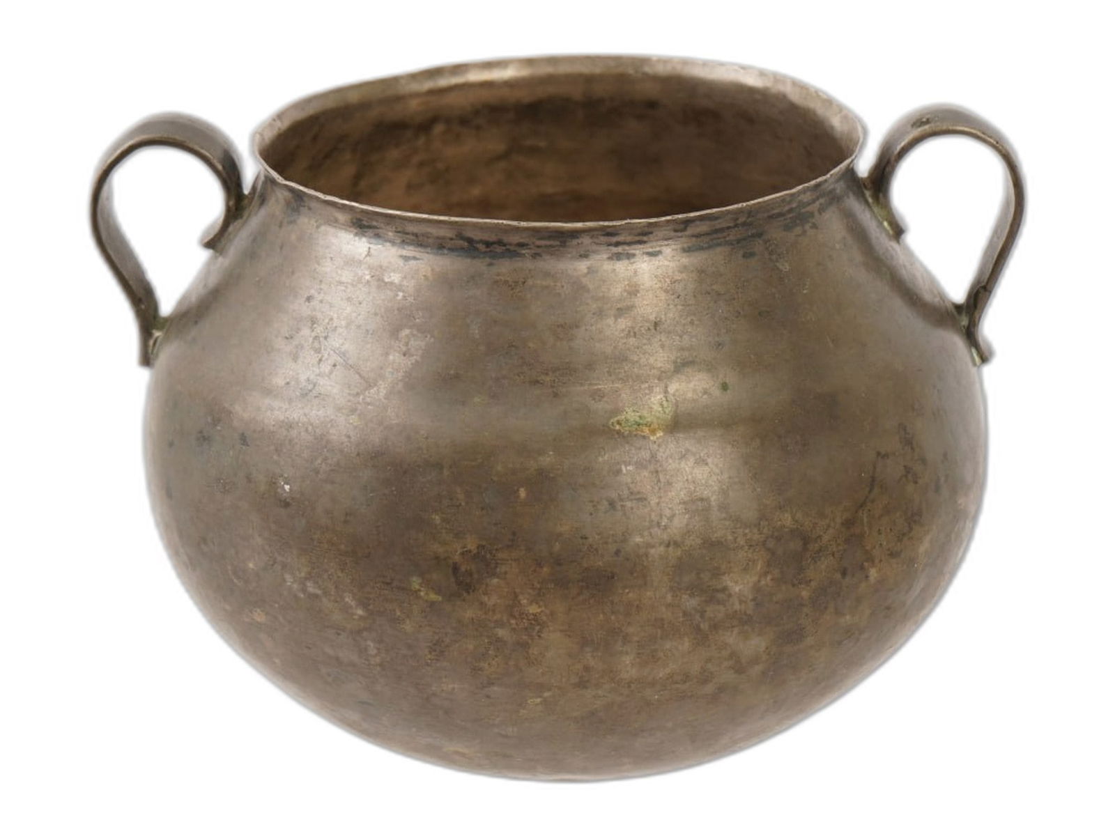 19TH CENTURY STERLING SILVER POT WITH HANDLES MARKED (1 of 7)