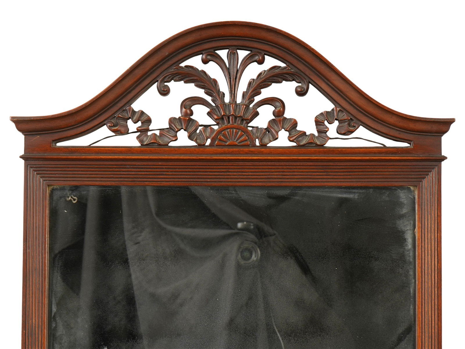 CHIPPENDALE STYLE ARCHED SOLID WOOD WALL MIRROR - 3