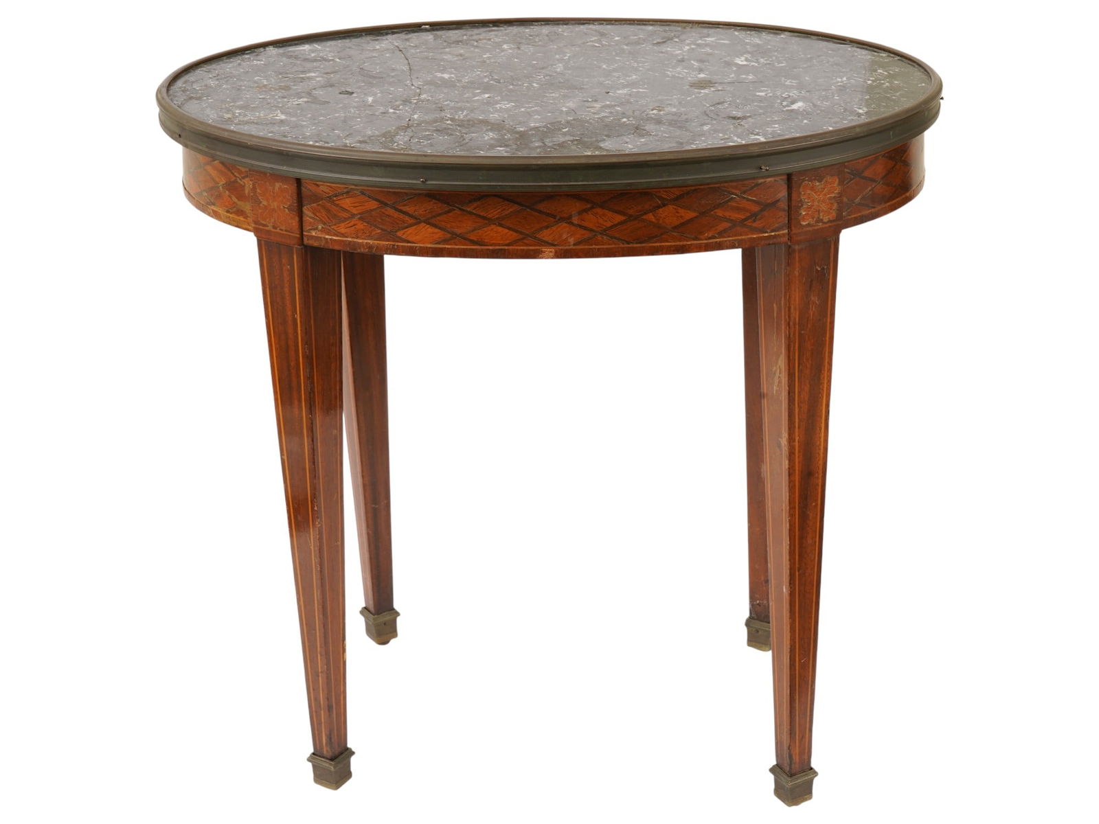 ANTIQUE FRENCH GUERIDON TABLE WITH A MARBLE TOP (1 of 8)