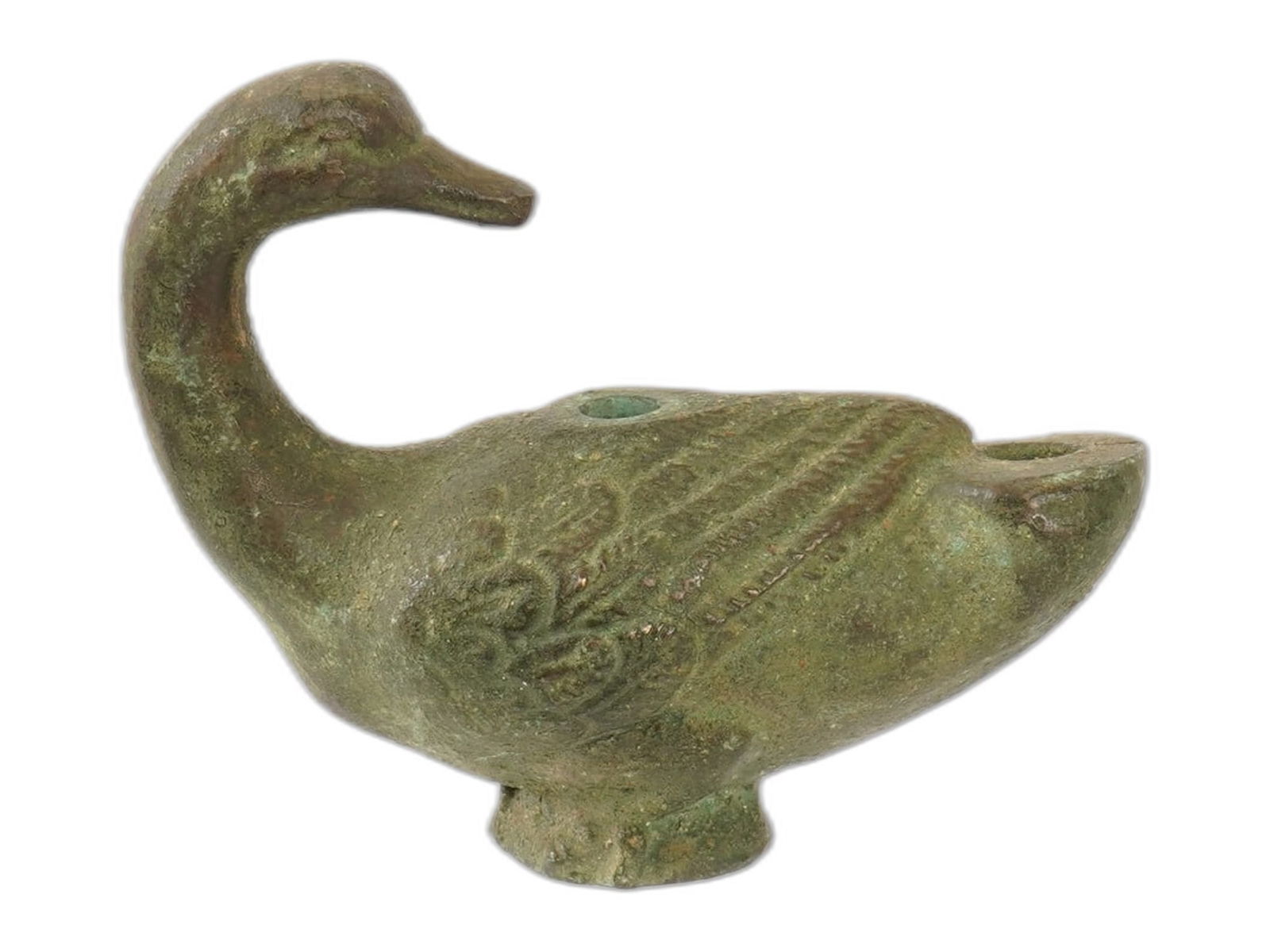 ANTIQUE 19TH CENTURY BRONZE DUCK INCENSE BURNER (1 of 6)