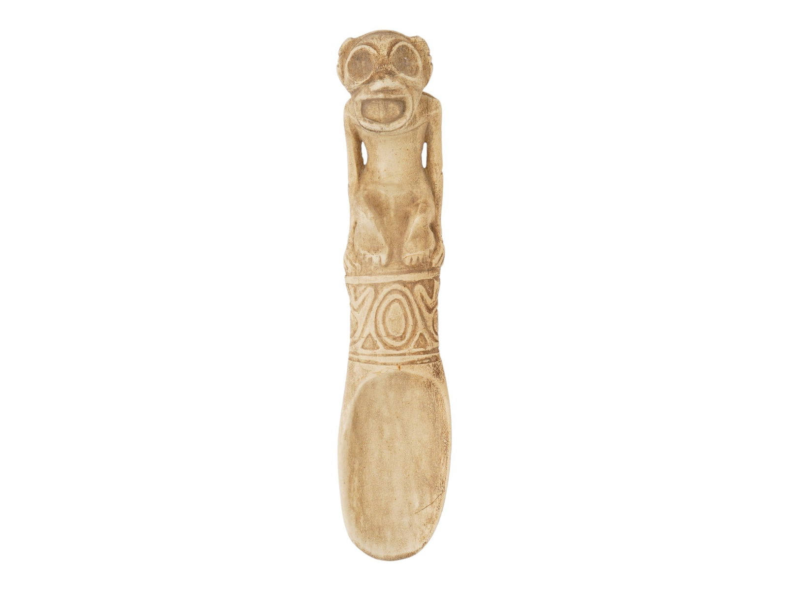 ANCIENT PRE COLUMBIAN TAINO CARVED STONE FIGURAL LADLE (1 of 6)