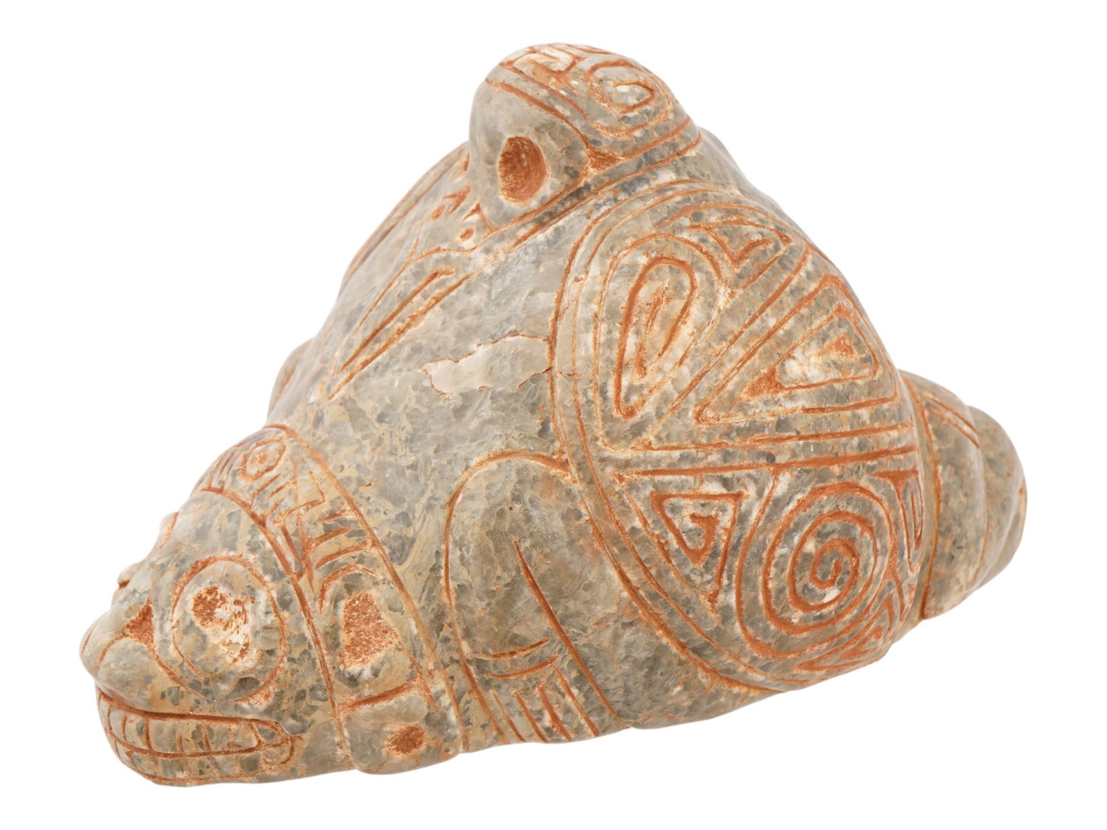 ANCIENT PRE COLUMBIAN TAINO MARBLE ZEMI IDOL FIGURE (1 of 7)