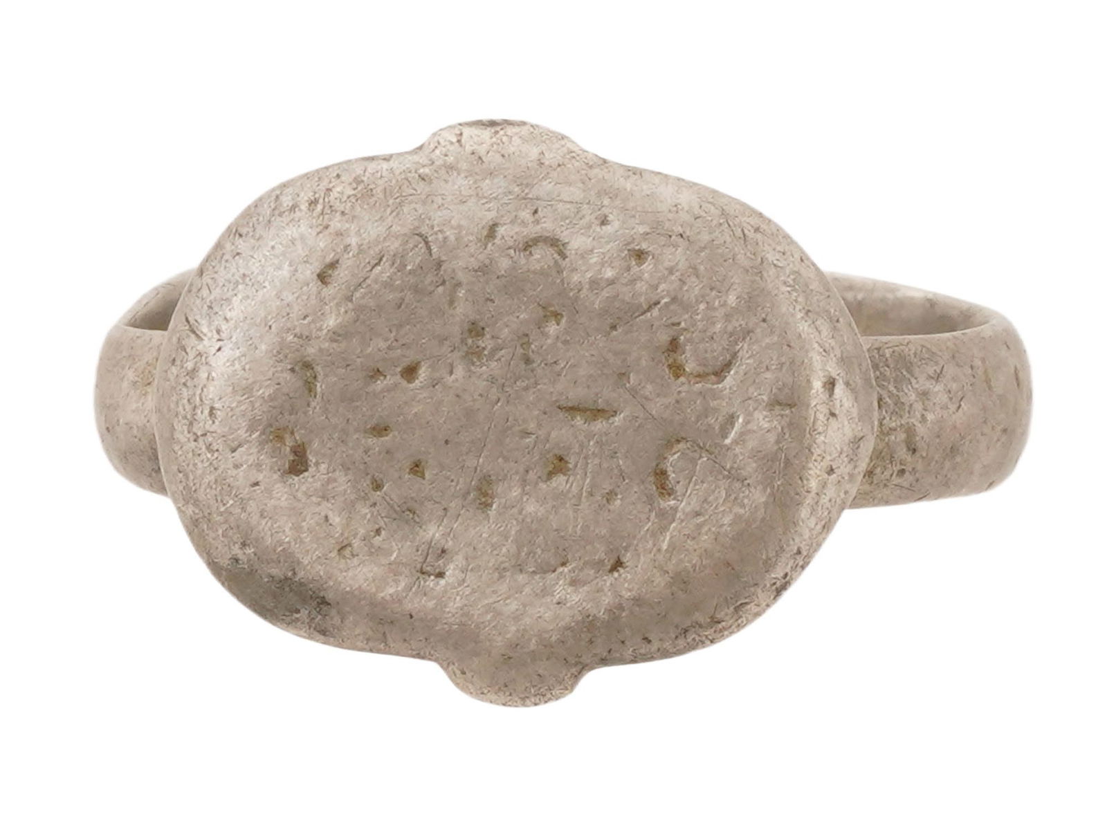 ANCIENT BYZANTINE SILVER RING CA 400 TO 600 AD (1 of 6)