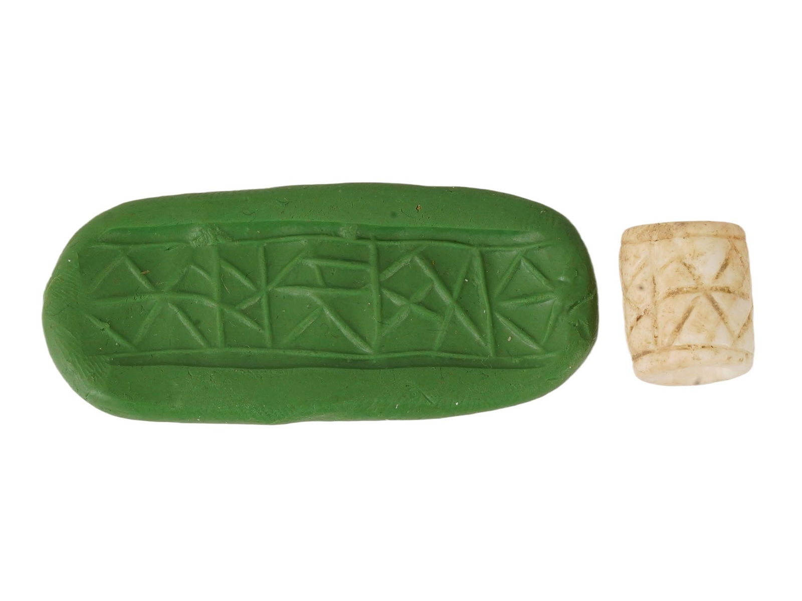 ANCIENT WESTERN ASIATIC GEOMETRIC DESIGN MARBLE SEAL (1 of 6)