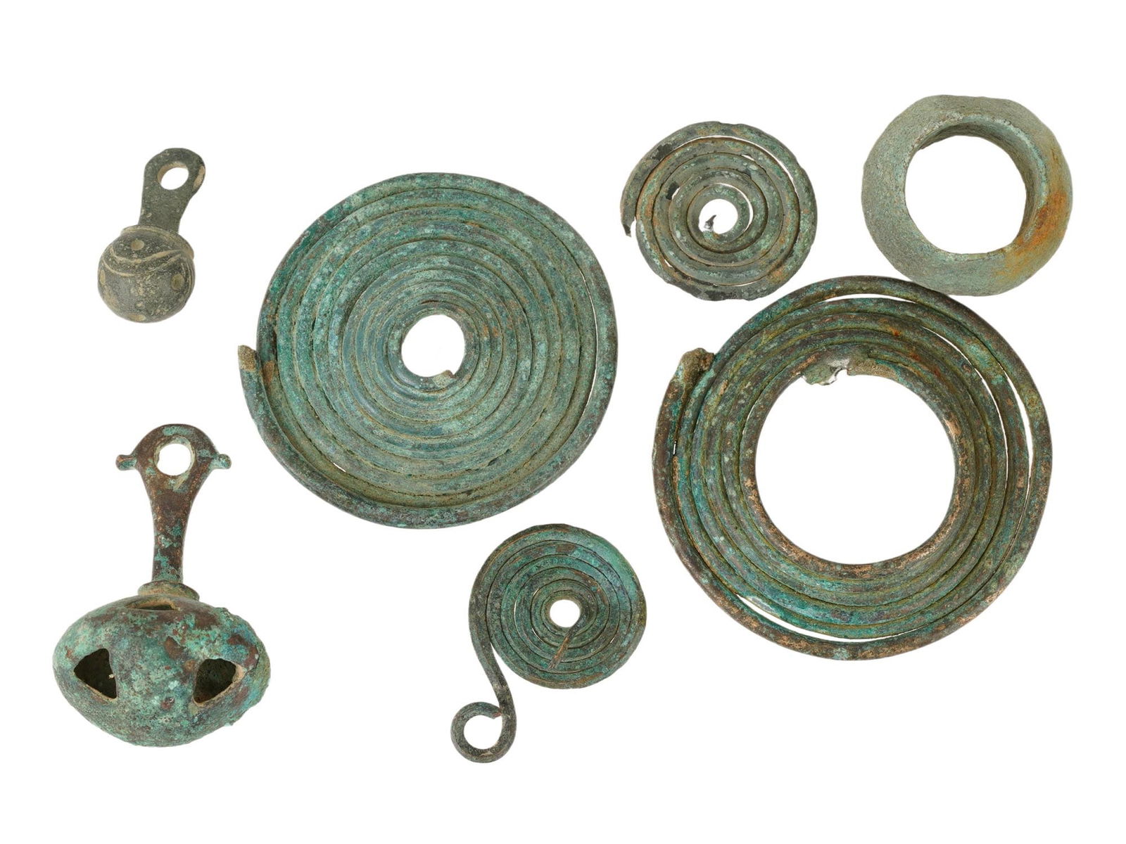 LOT OF ANCIENT GREEK BRONZE FIBULA FRAGMENTS PENDANTS (1 of 7)