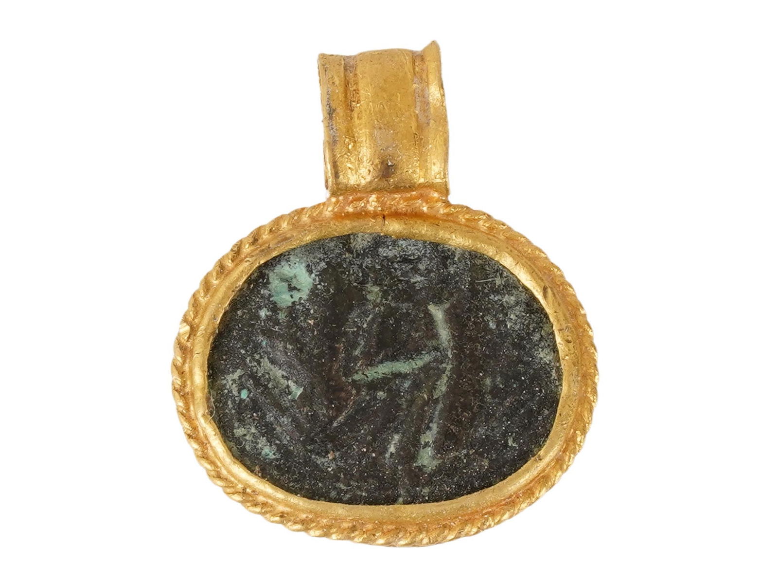 ANCIENT ROMAN GOLD AND BRONZE PENDANT 100 TO 300 AD (1 of 5)