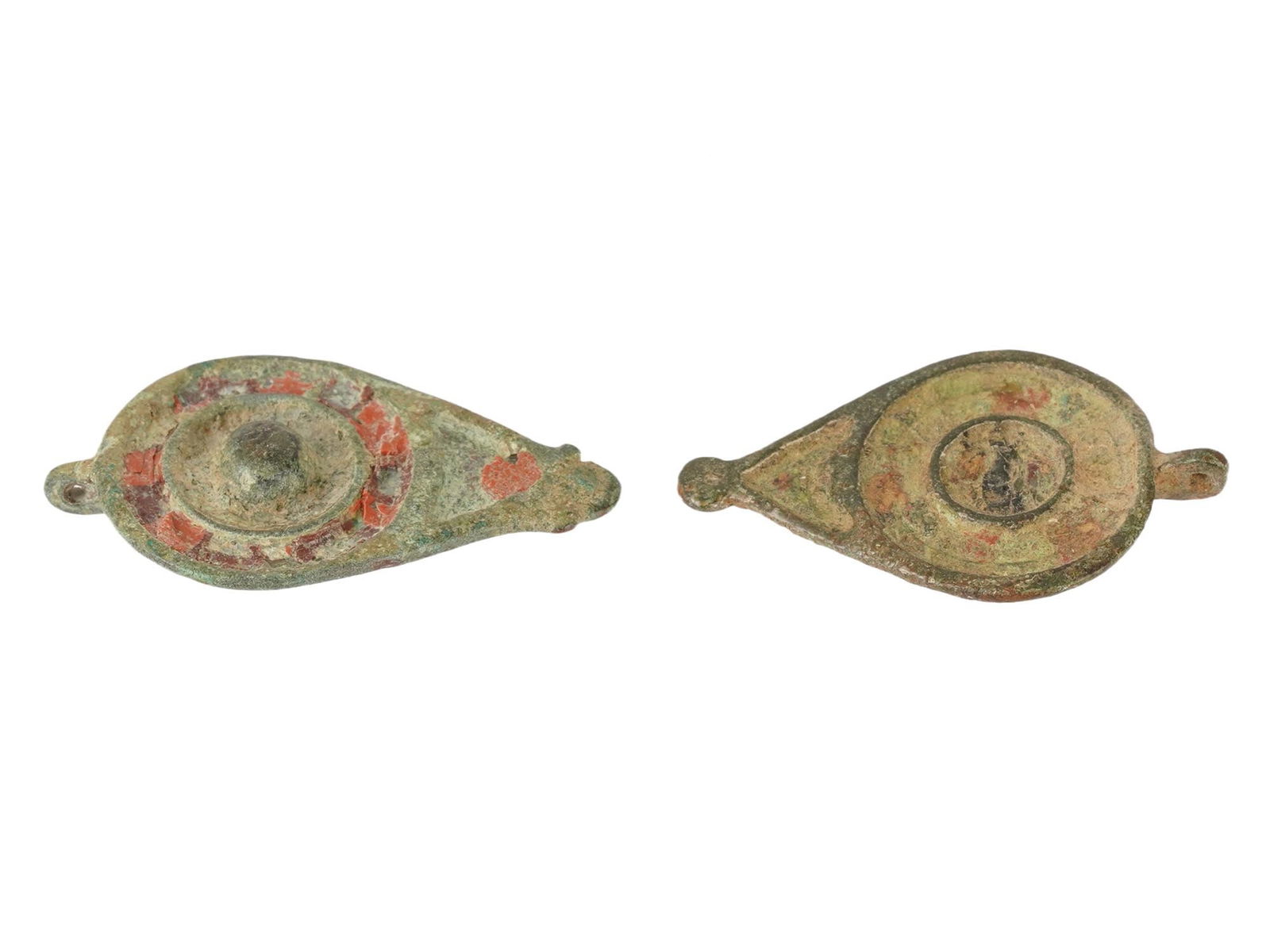 ANCIENT ROMAN EYE AGAINST EVIL BRONZE DROP PENDANTS (1 of 5)