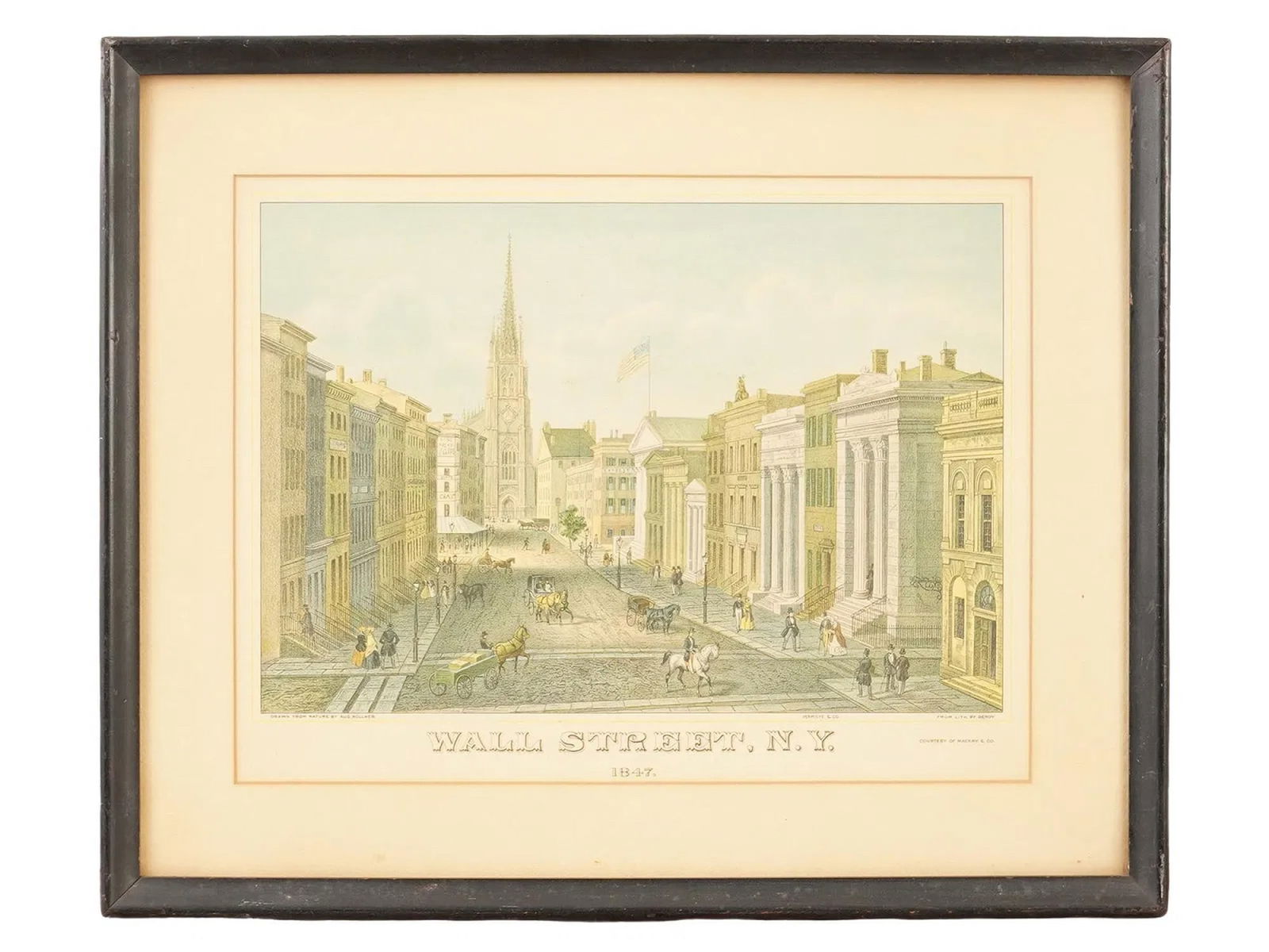 1847 ENGRAVING WALL STREET NY AFTER AUGUST KOELLNER (1 of 6)