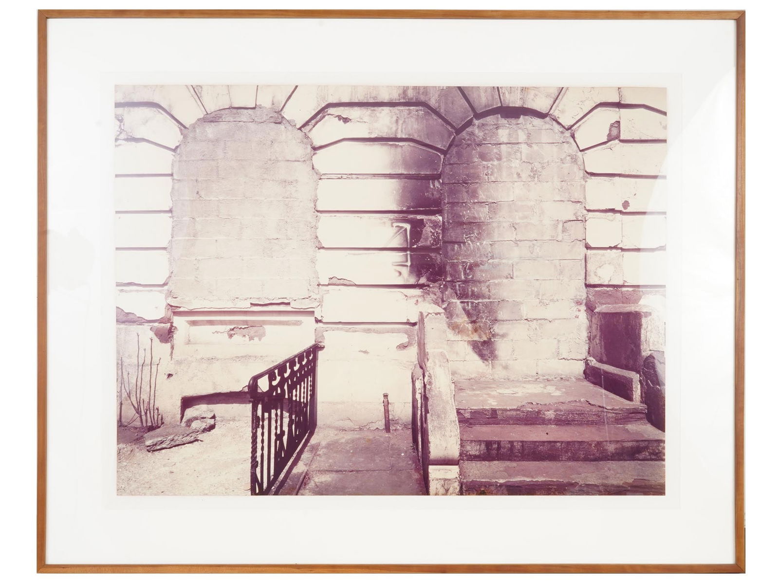 PHOTO SIGNED BY WARREN NEIDICH CHELSEA RUINS NEW YORK: A photographic print depicting Chelsea Ruins in New York, signed by Warren S. Neidich and dated 1978 in pencil. Framed. Chelsea is a neighborhood on the West Side of Manhattan in New York City.