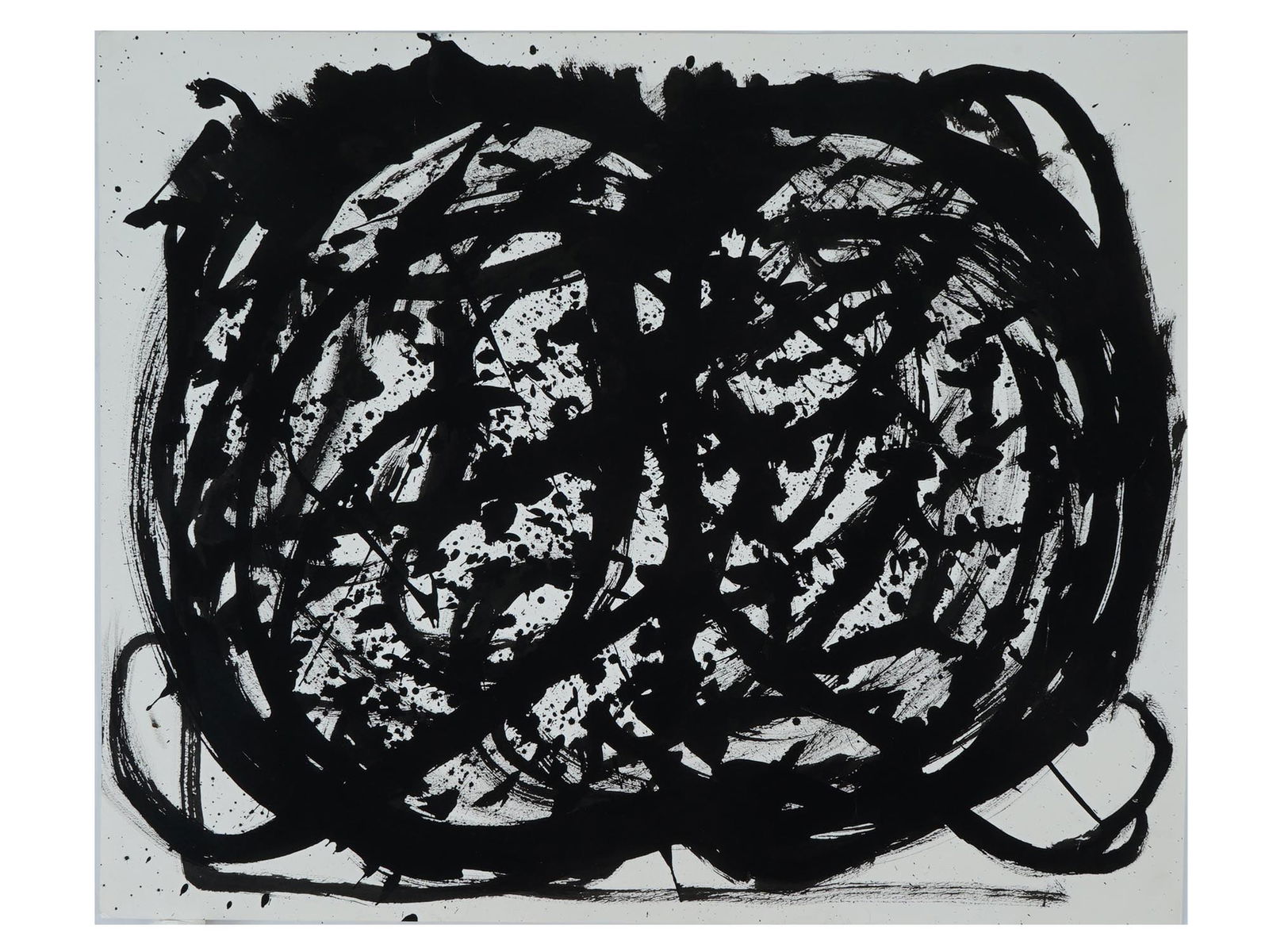 CONTEMPORARY BLACK INK PAINTING ABSTRACT COMPOSITION (1 of 3)