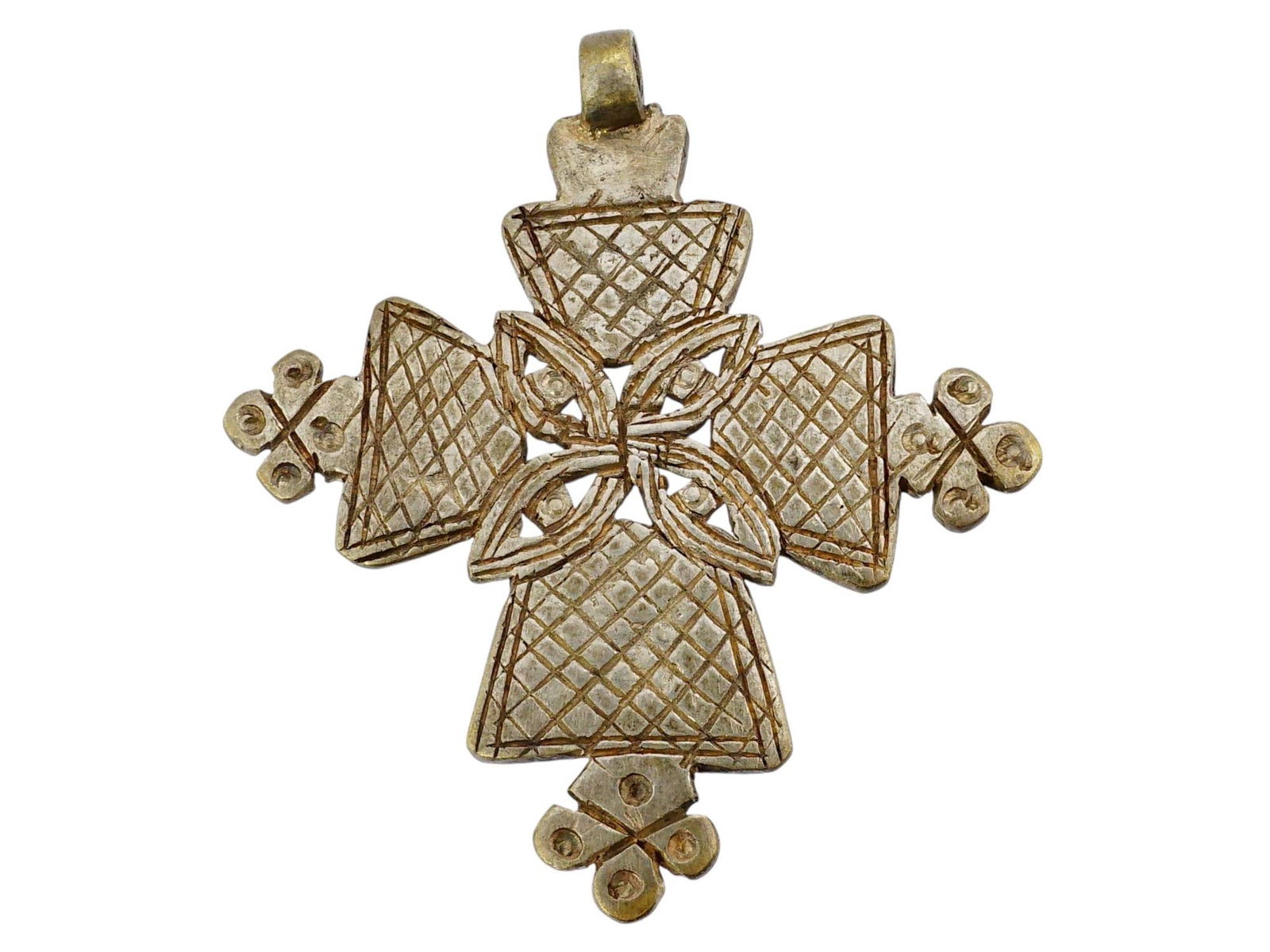 ETHIOPIAN ORTHODOX ENGRAVED SILVER CROSS PENDANT (1 of 6)