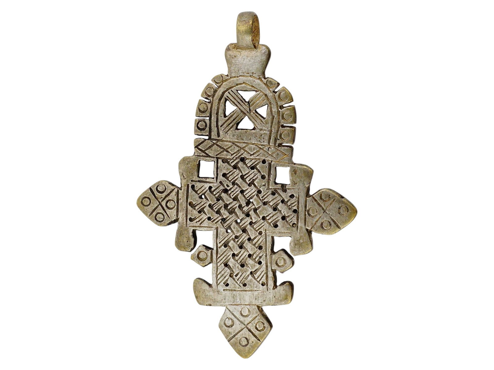 ETHIOPIAN ORTHODOX ENGRAVED SILVER CROSS PENDANT (1 of 7)