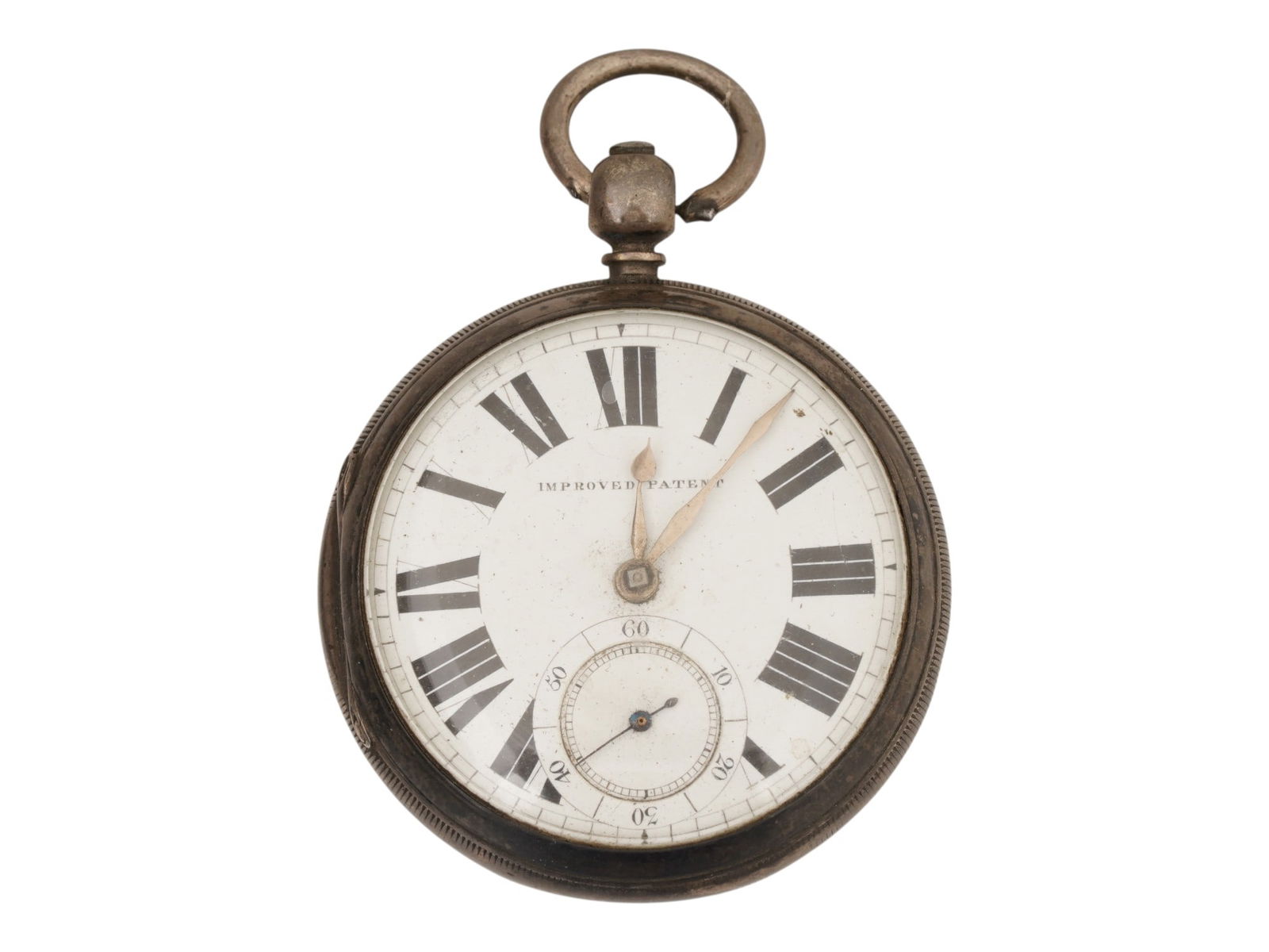 ANTIQUE BRITISH VICTORIAN IMPROVED PATENT SILVER WATCH (1 of 8)