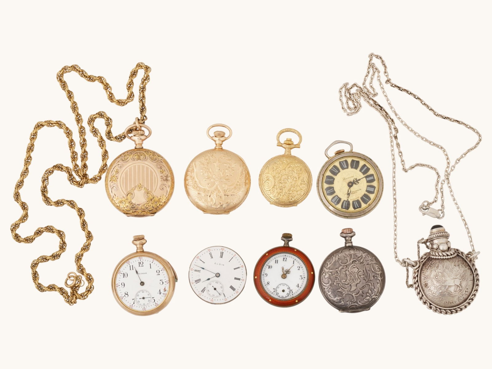 LOT OF GOLD FILLED STERLING SILVER POCKET WATCHES (1 of 13)