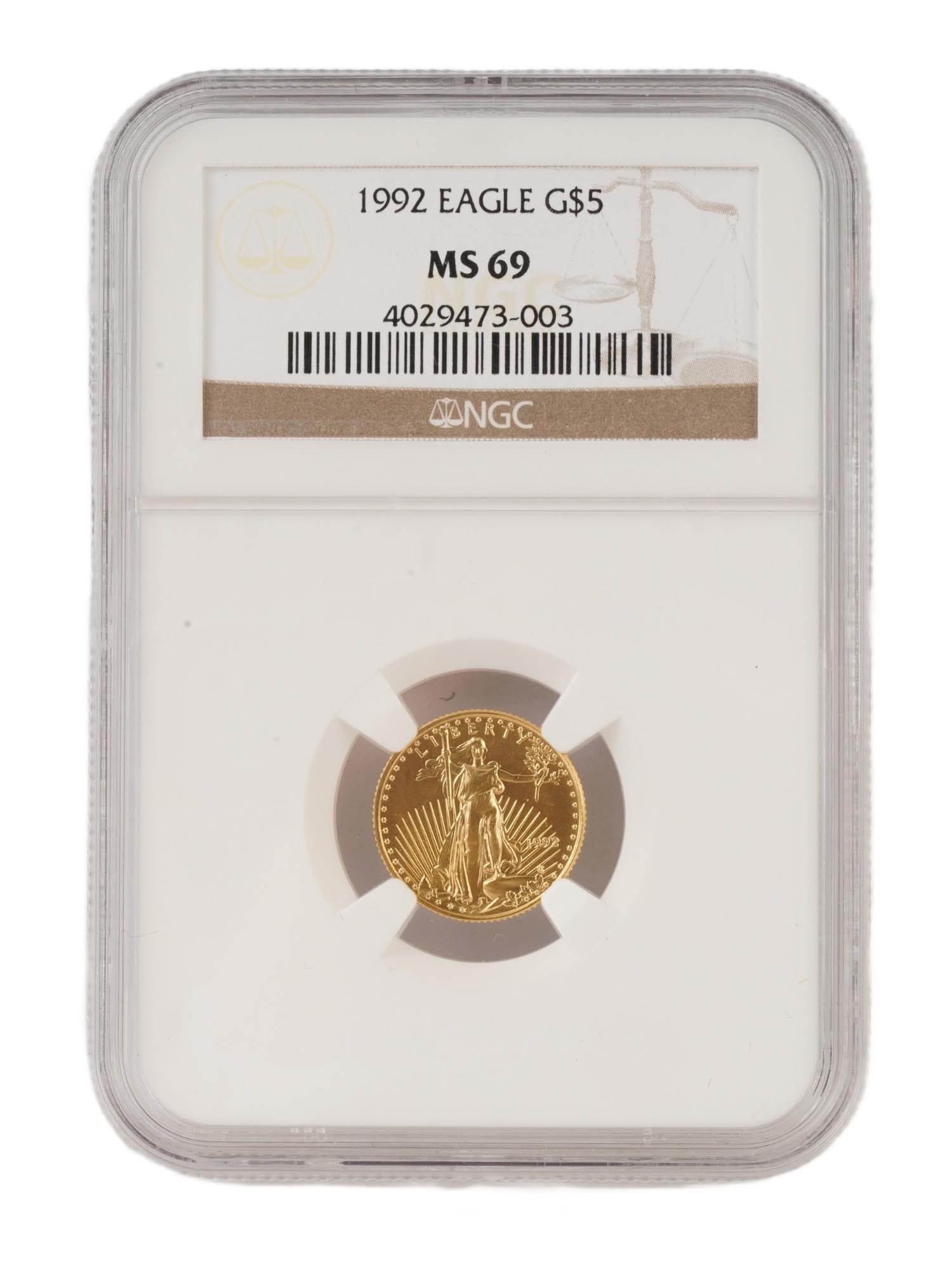 1992 5 DOLLARS AMERICAN GOLD EAGLE GRADED COIN (1 of 4)