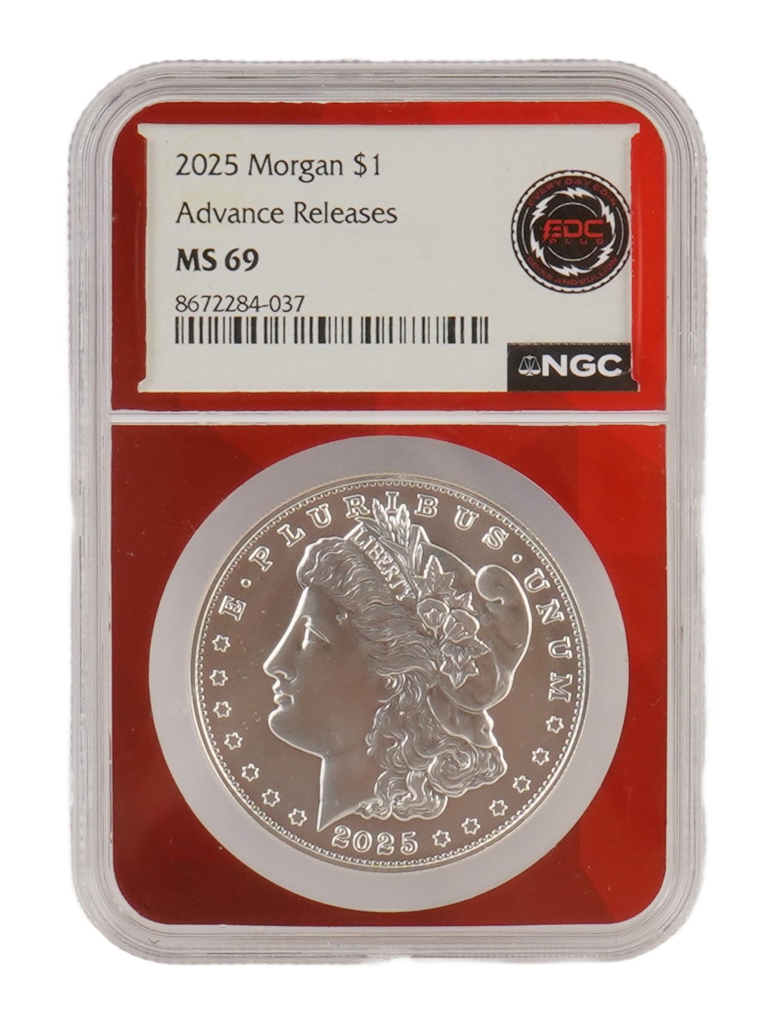 AMERICAN 2025 MORGAN SILVER COIN GRADED MS 69 (1 of 4)