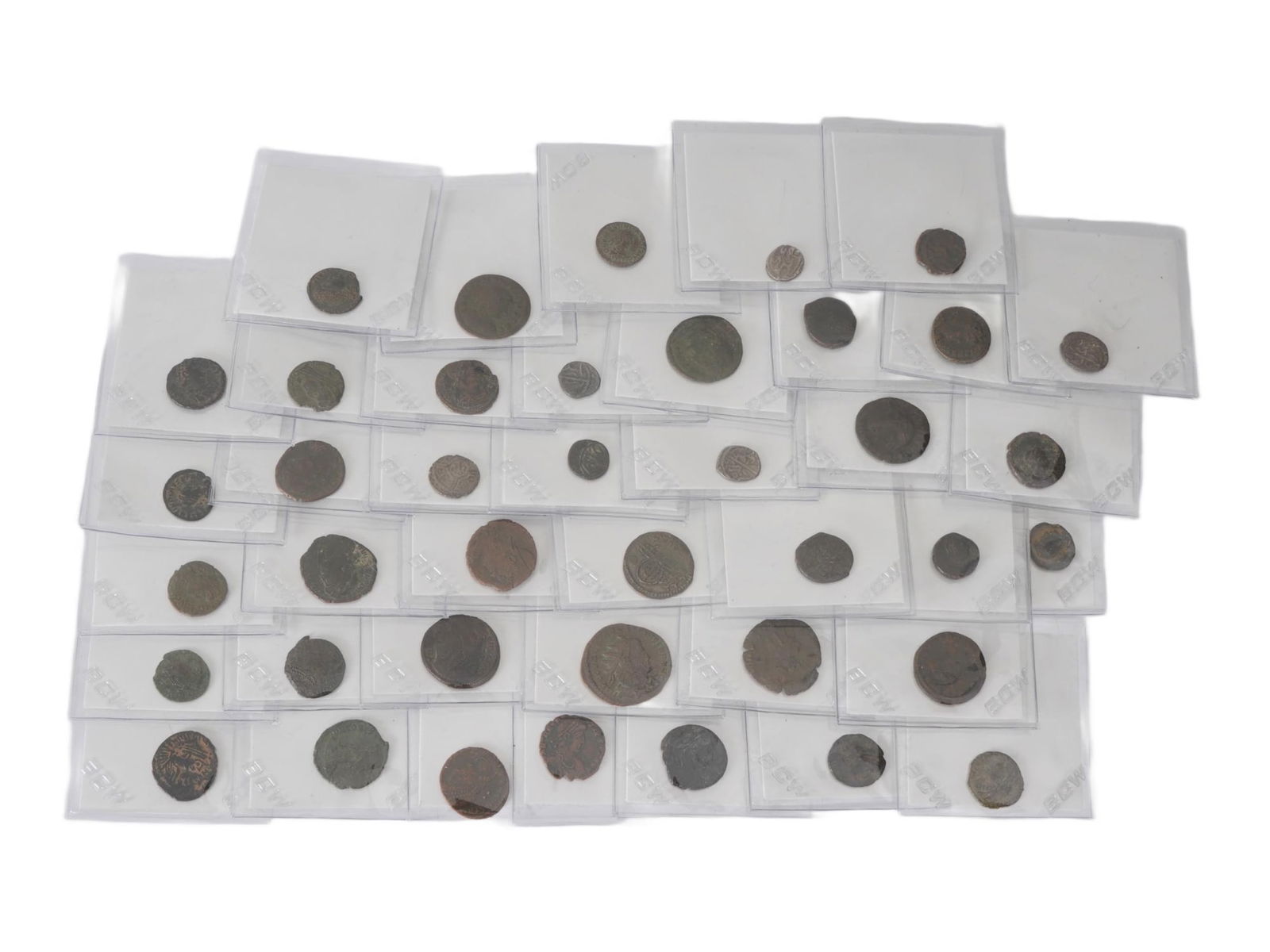 LARGE COLLECTION OF ASSORTED ANCIENT COINS IN HOLDERS (1 of 3)