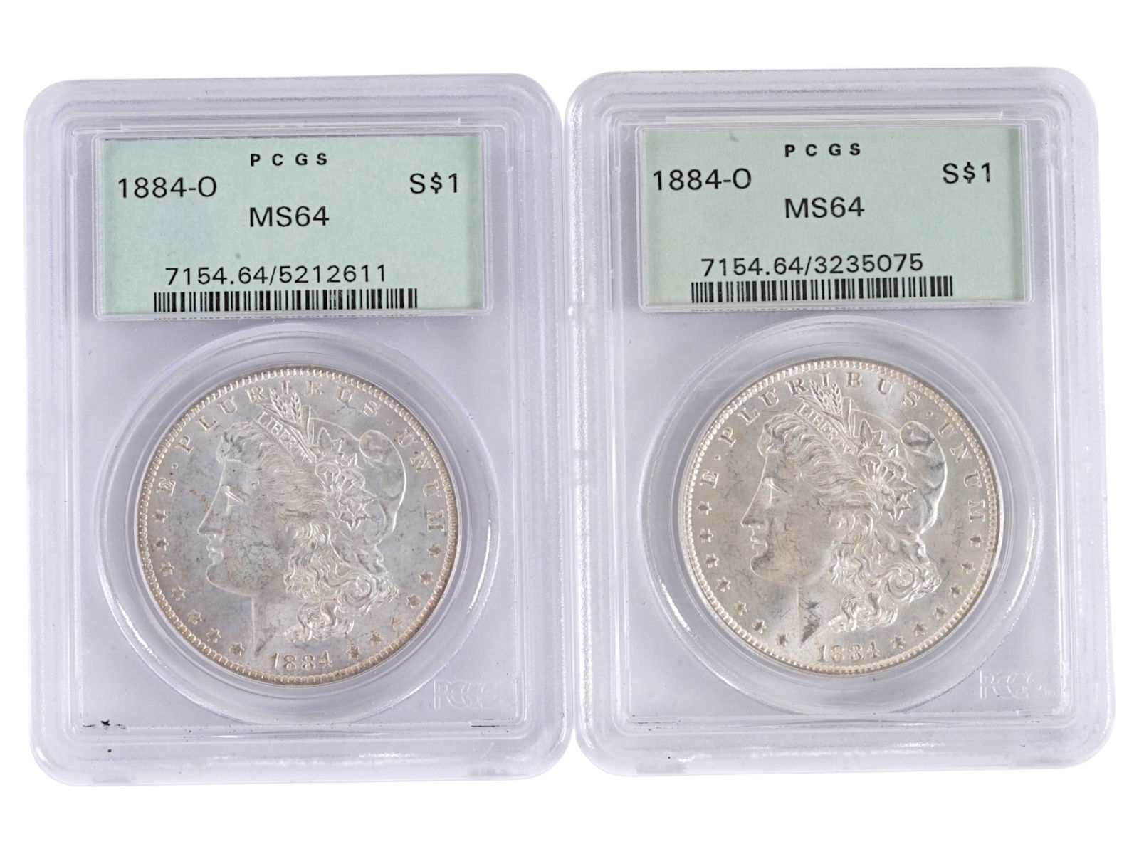 ANTIQUE AMERICAN GRADED SILVER MORGAN DOLLAR COINS (1 of 2)