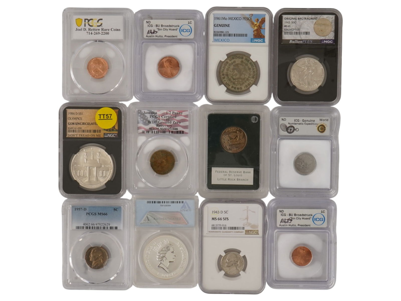 GROUP OF GRADED COINS FROM MULTIPLE COUNTRIES AND ERAS (1 of 8)