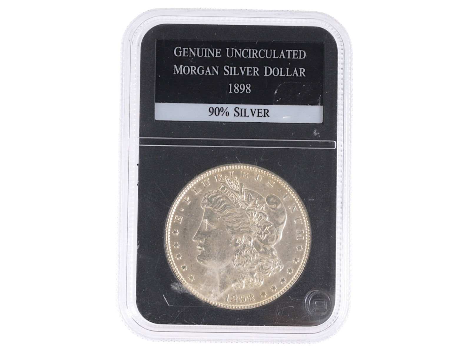 ANTIQUE GRADED AMERICAN MORGAN SILVER DOLLAR COIN 1898 (1 of 2)