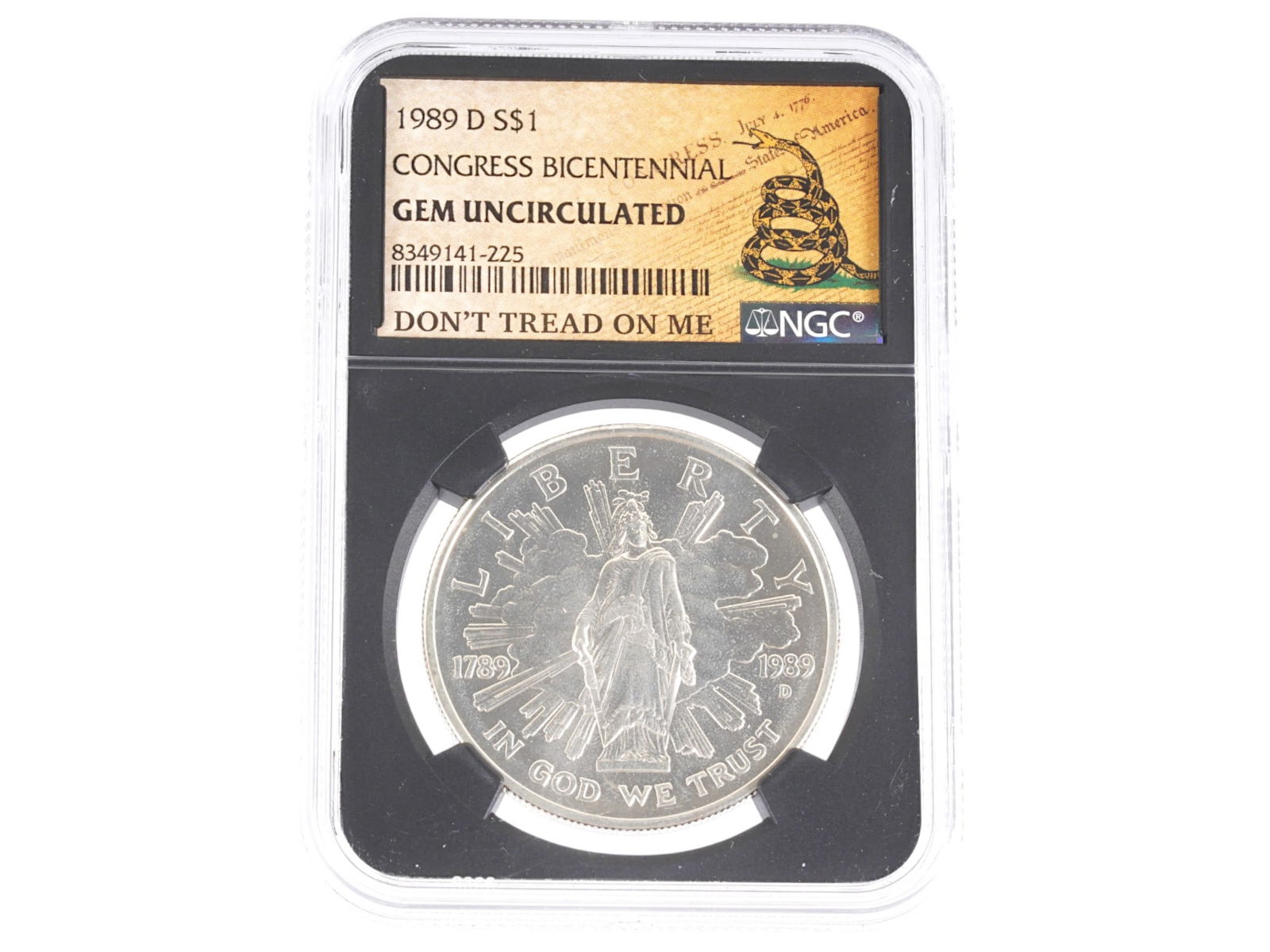 1989 US GRADED CONGRESS BICENTENNIAL SILVER DOLLAR COIN (1 of 2)