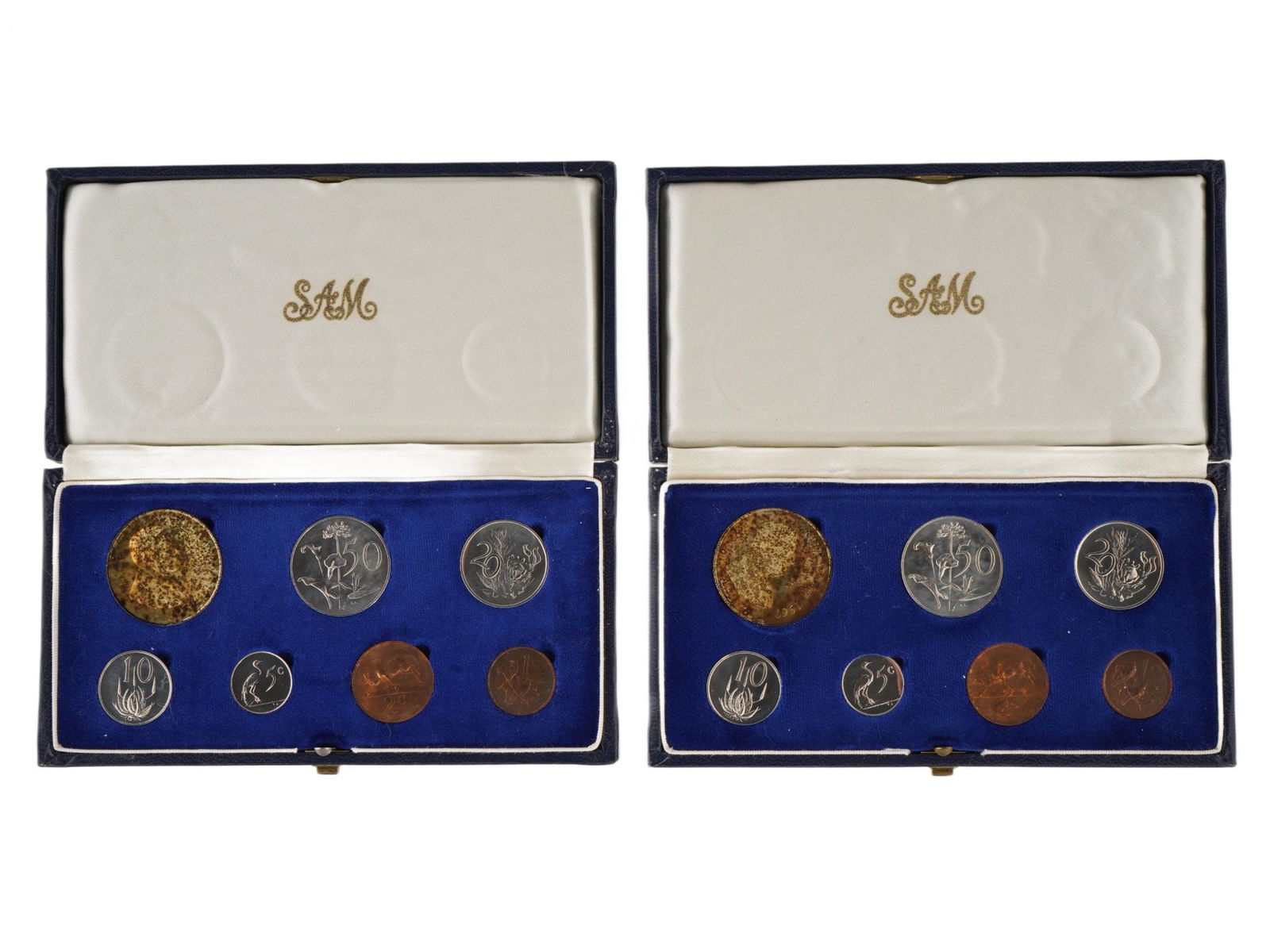 1967 SOUTH AFRICA OFFICIAL 7 COIN PROOF SETS IOB (1 of 7)