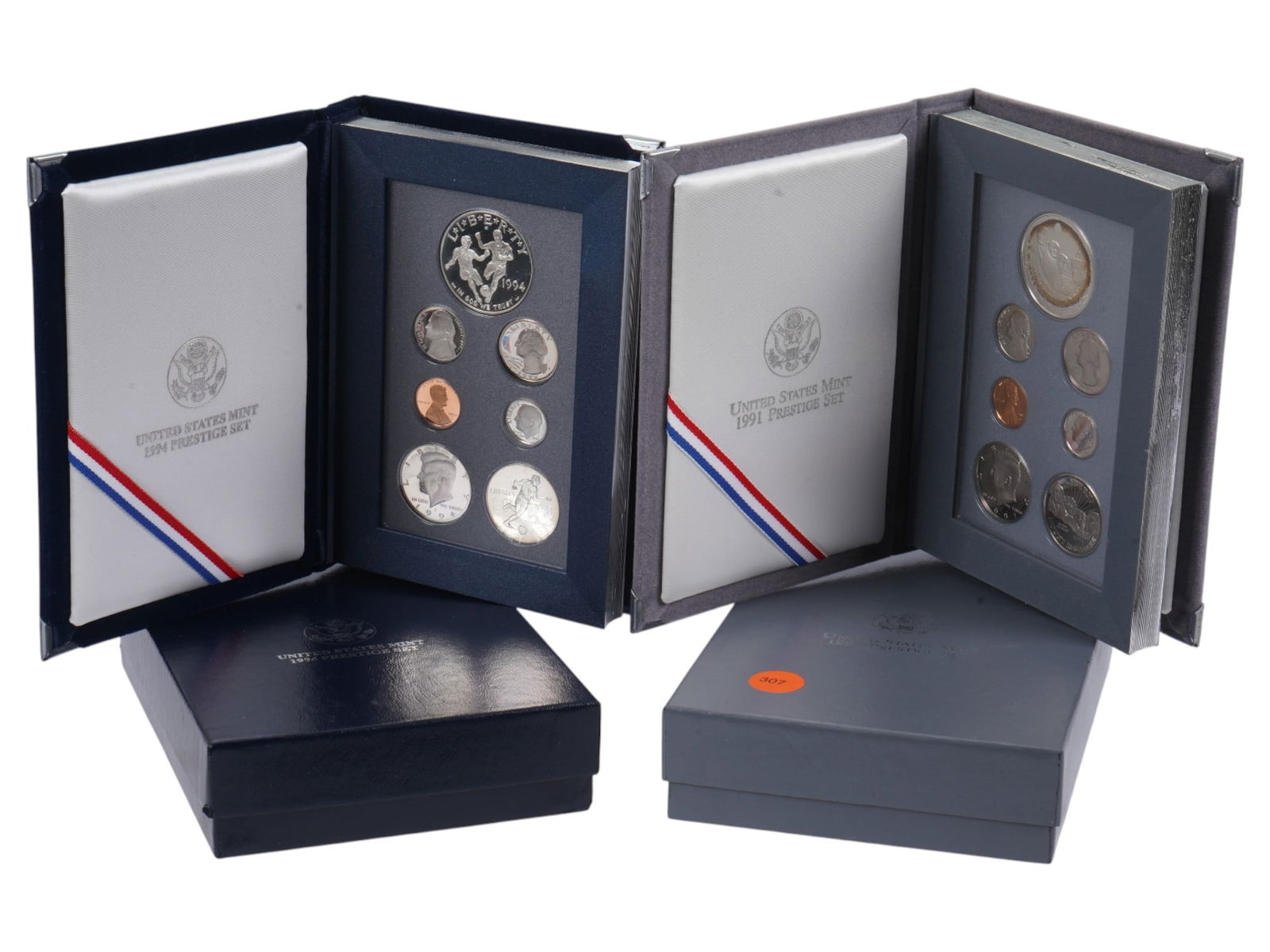 PAIR OF 1990S US MINT PRESTIGE PROOF SETS IOB (1 of 4)