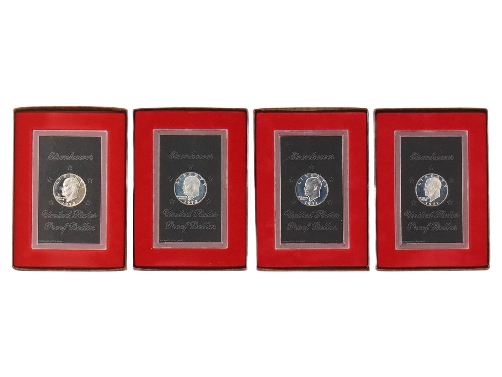 FOUR VINTAGE AMERICAN EISENHOWER ONE DOLLAR COINS (1 of 12)