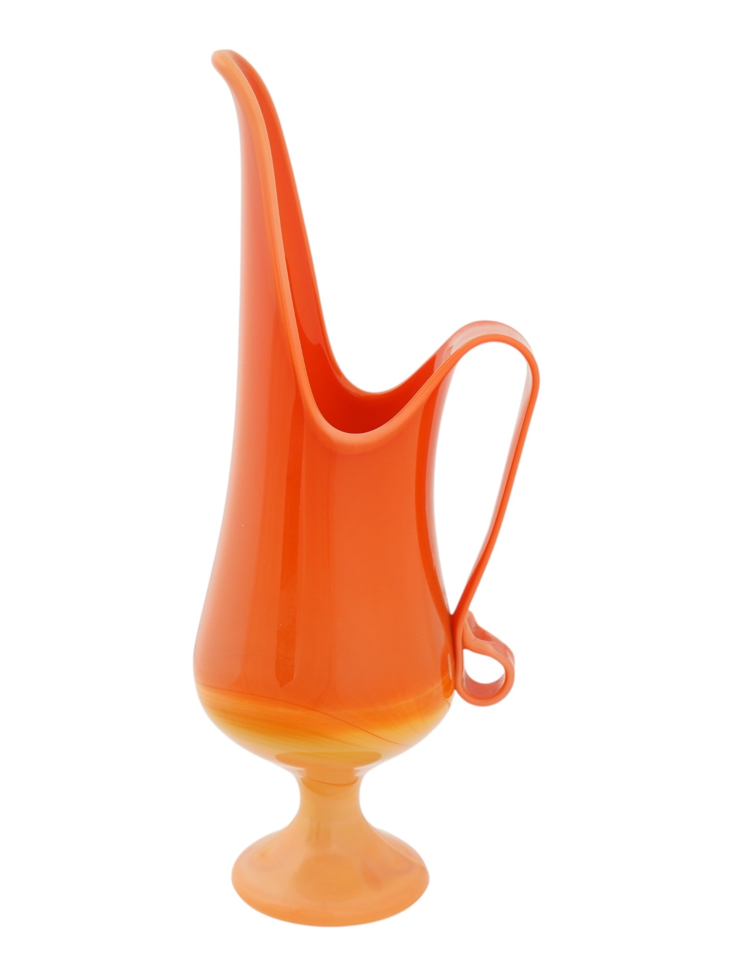VINTAGE ORANGE BITTERSWEET SWUNG GLASS PITCHER BY SMITH (1 of 8)