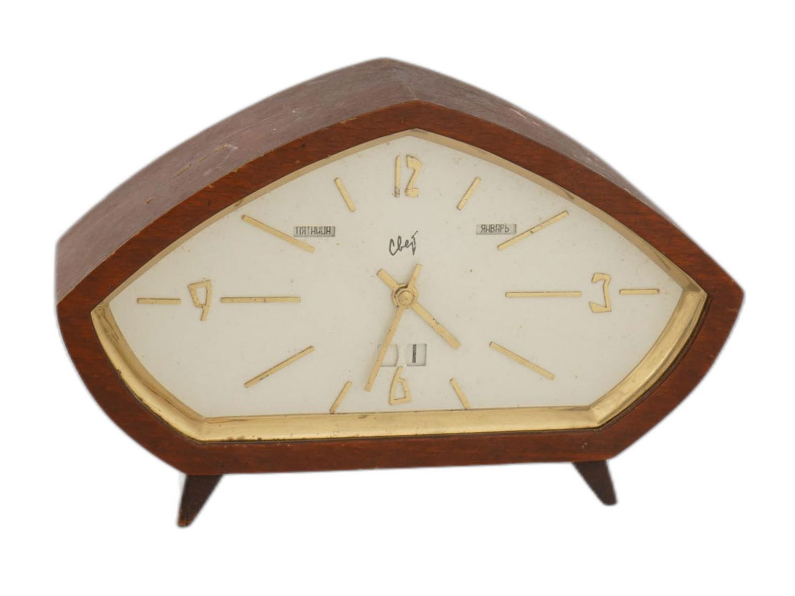 VINTAGE SOVIET SVET ELECTROMECHANICAL MANTEL CLOCK (1 of 9)