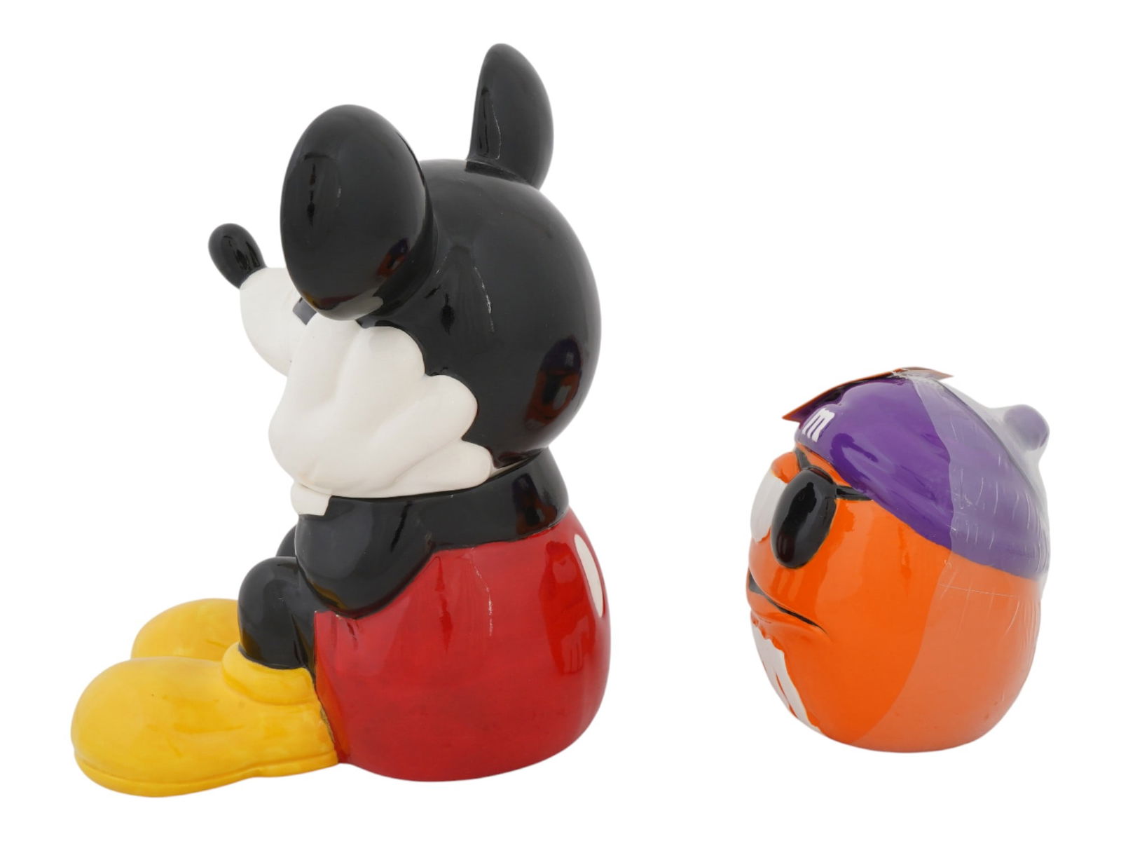 MICKEY MOUSE AND M AND MS CERAMIC COOKIE JARS - 3