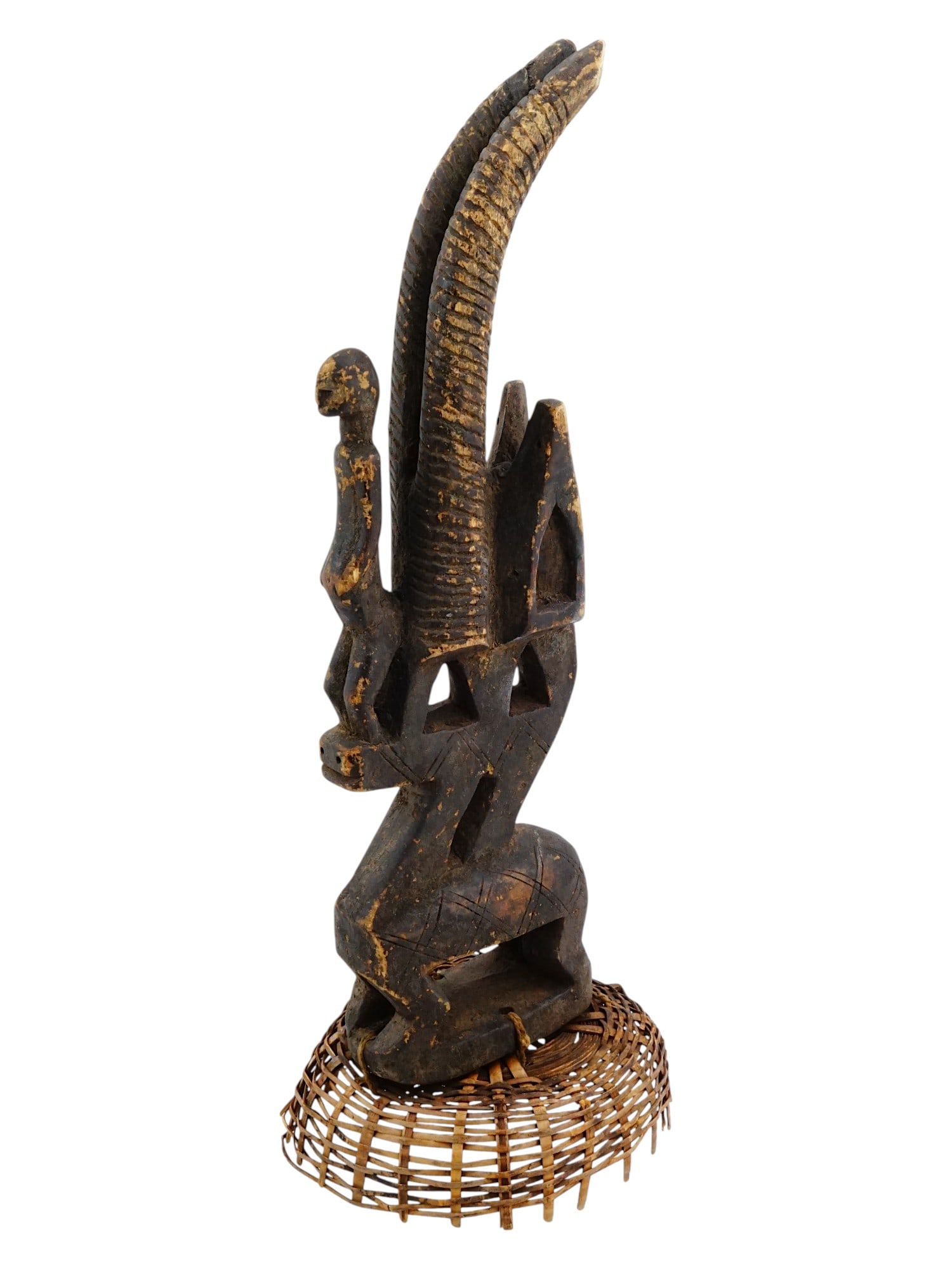 CENTRAL AFRICAN BAMBARA HAND CARVED WOODEN FIGURINE (1 of 8)
